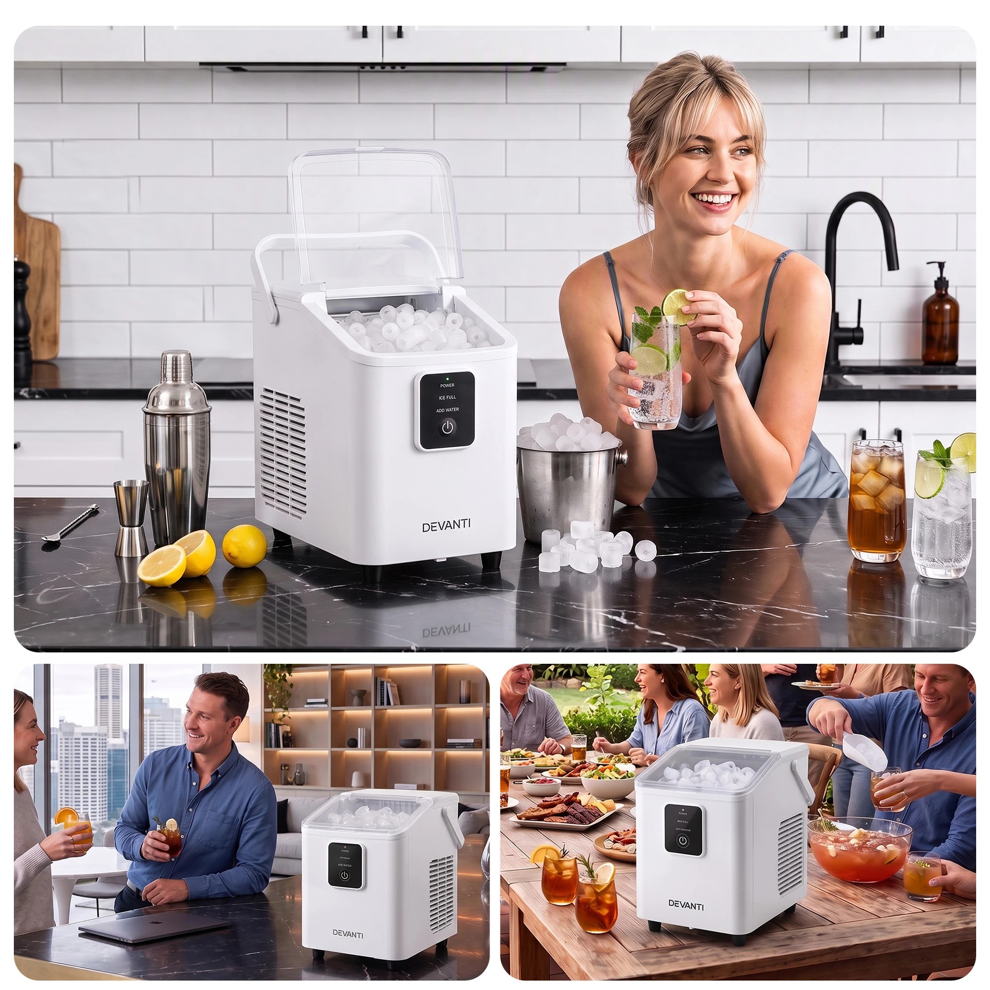 9 Devanti Ice Maker Machine 1112kg/24hr-White, 9 of 10