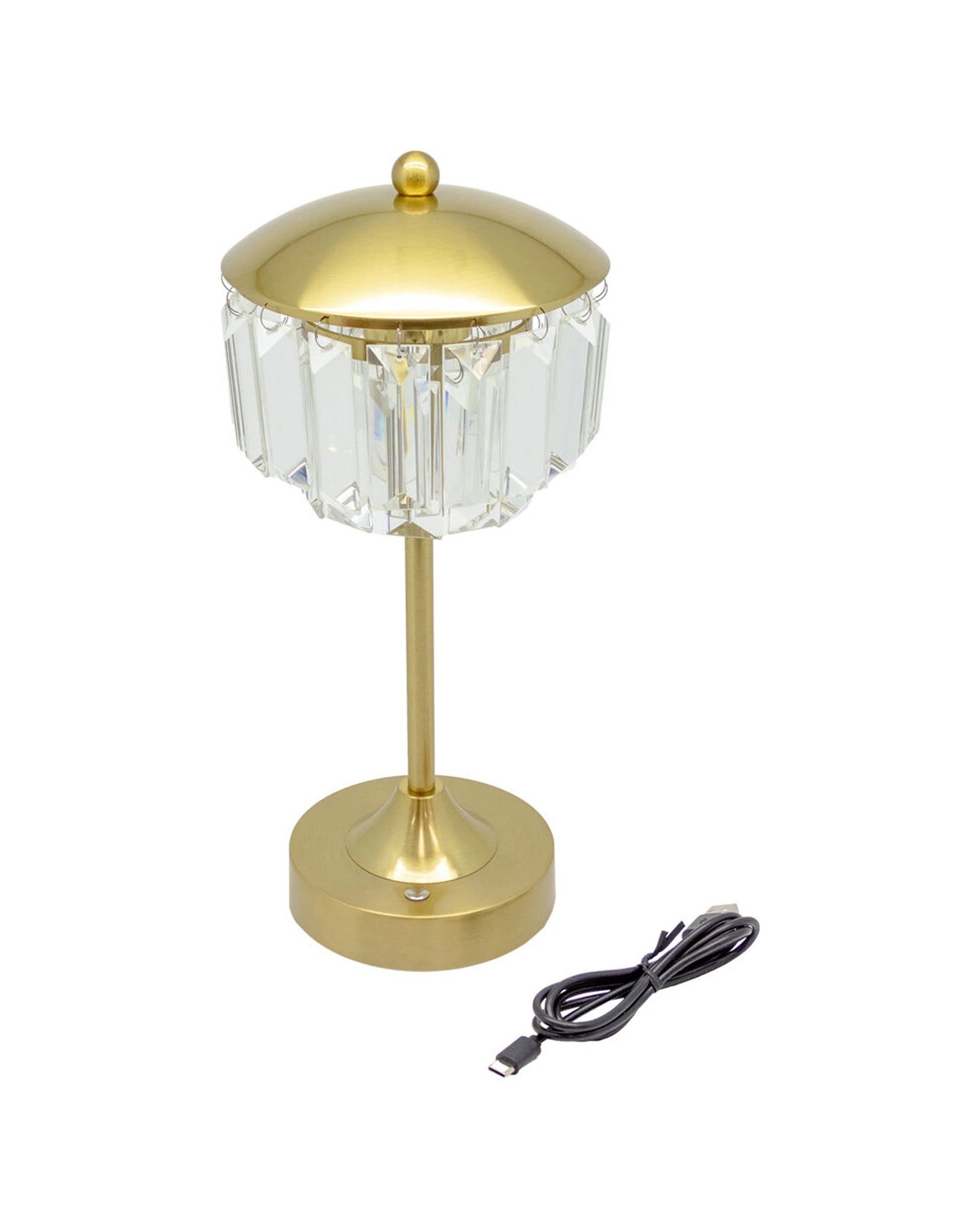2 BOYLE Rechargeable LED Table Lamp Crystals Shade Adjustable Lighting 2000mA - Bronze, 2 of 8