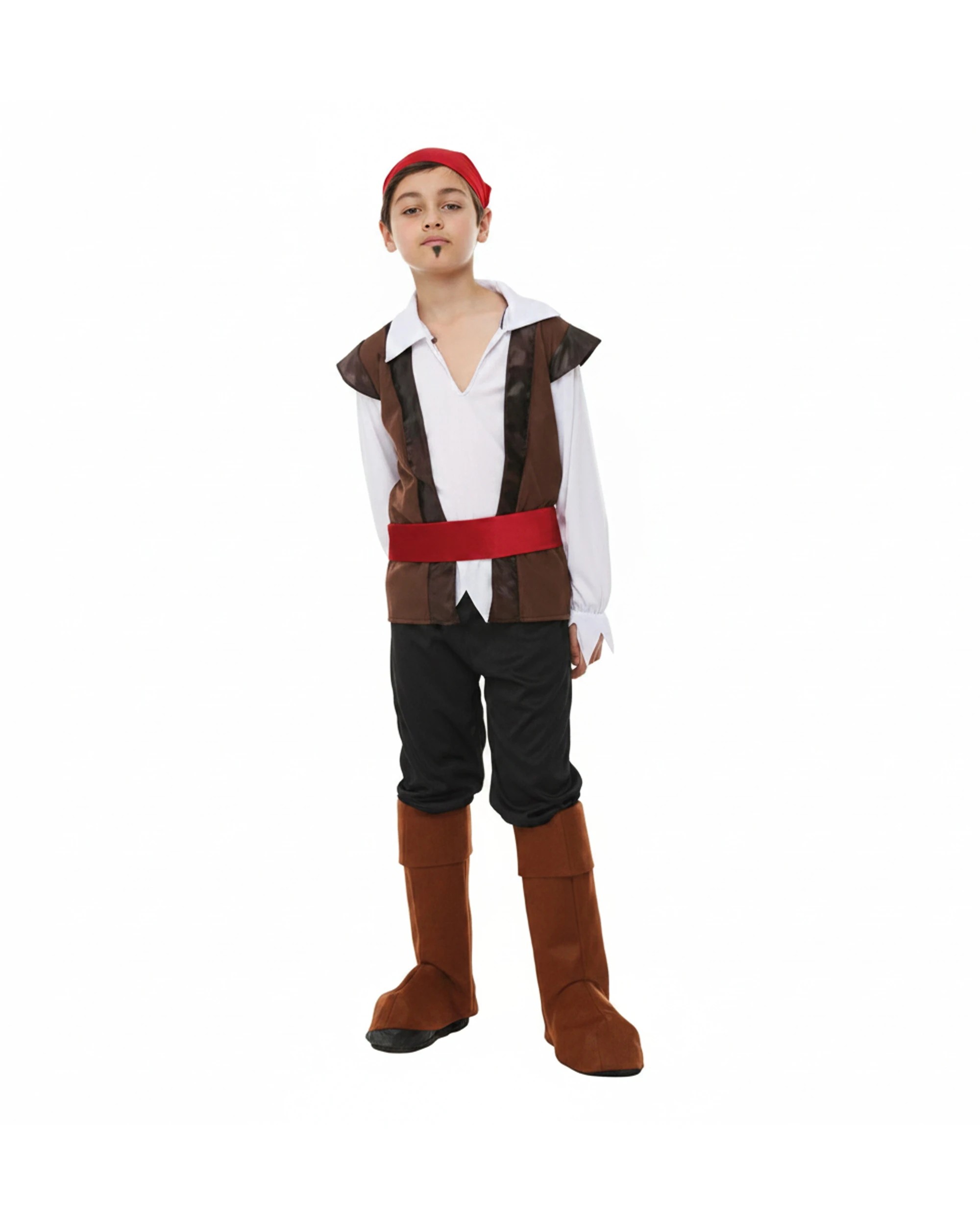 1 Oceana Childrens Pirate Costume Complete Set X Large 140x62cm - Brown, 1 of 1