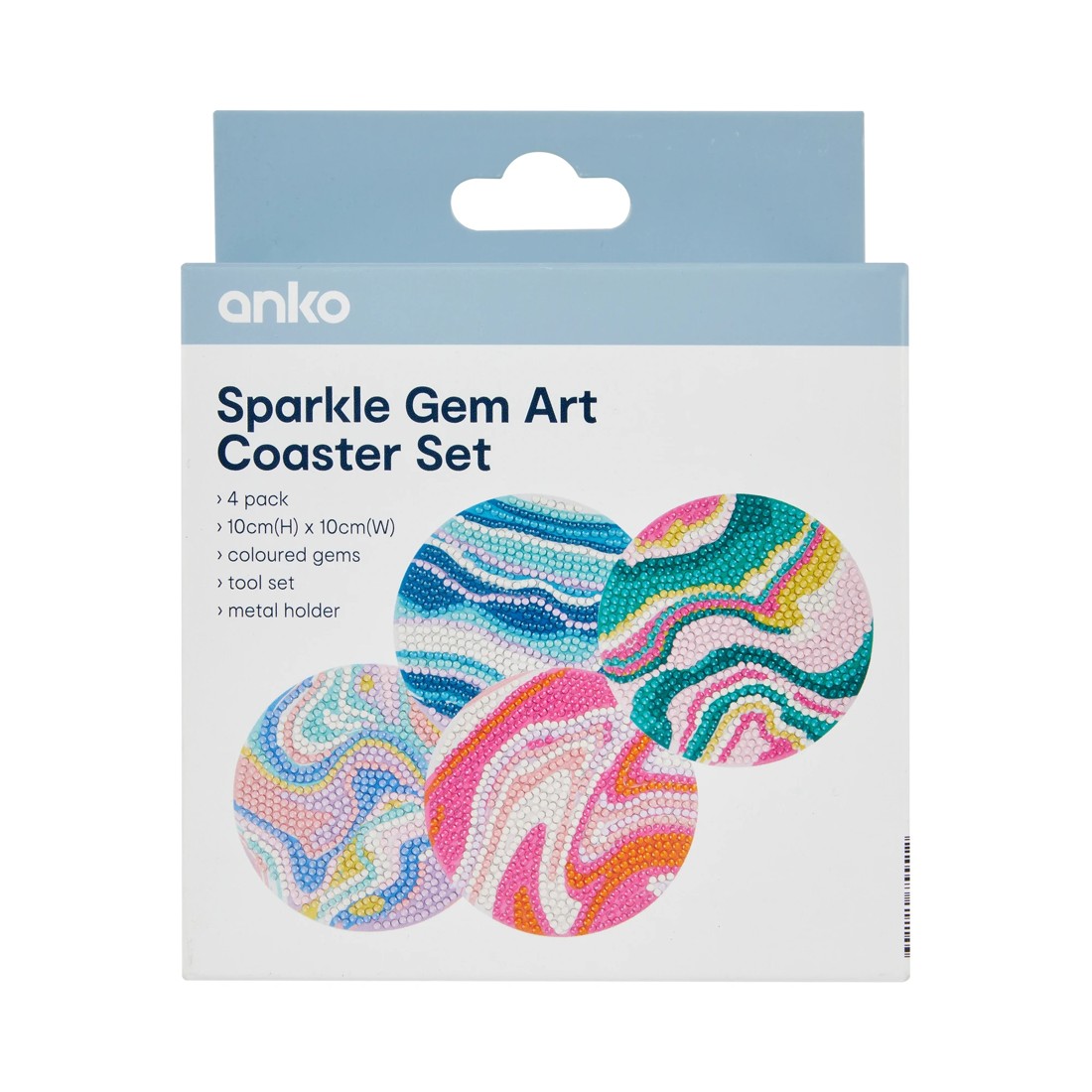 1 4 Pack Sparkle Gem Art Coaster Set - Marble, 1 of 3