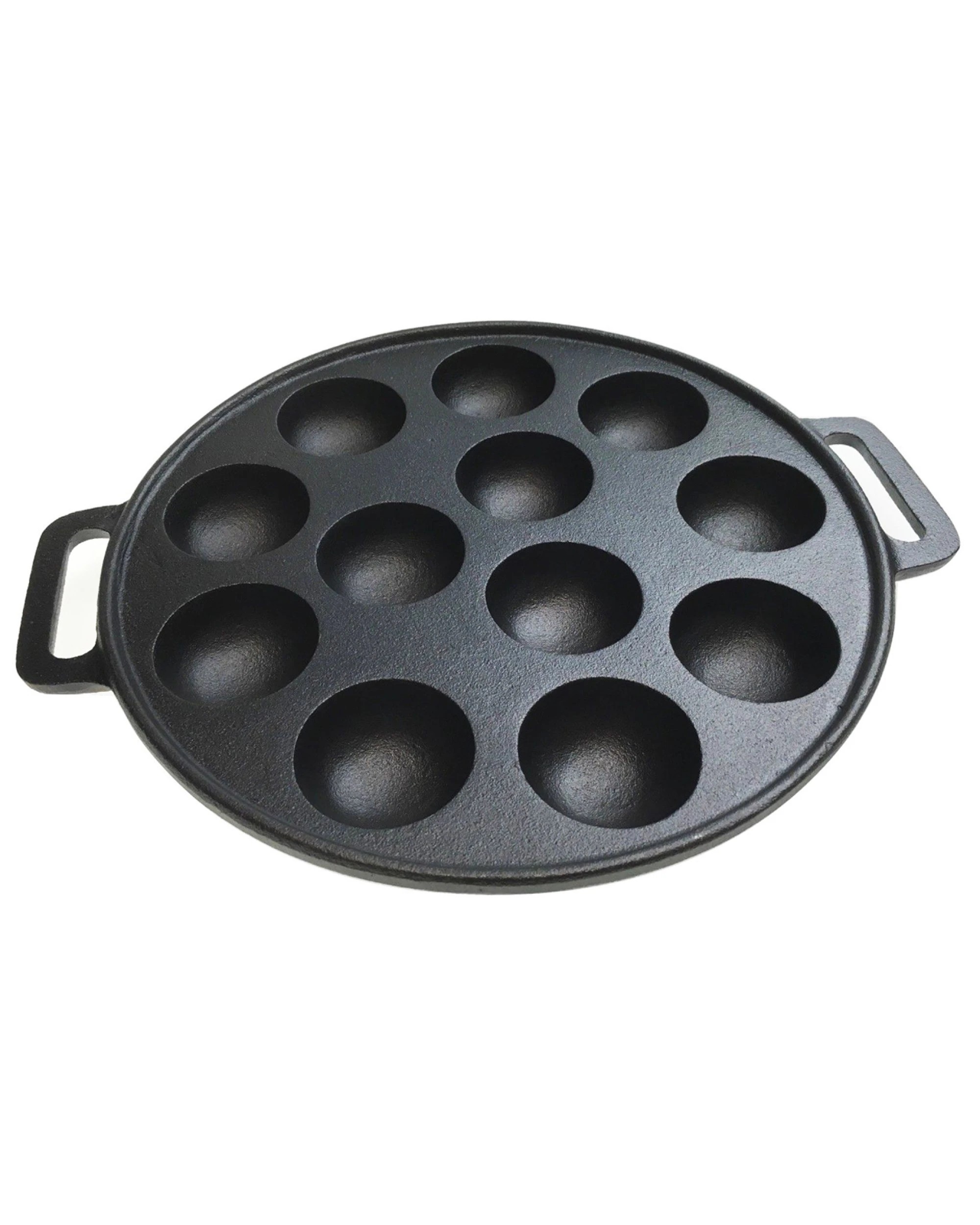 1 Br Home 12 Dimple Cast Iron Poffertjes Mini Dutch Pancake Cake Pan With Handles Maker, 1 of 5
