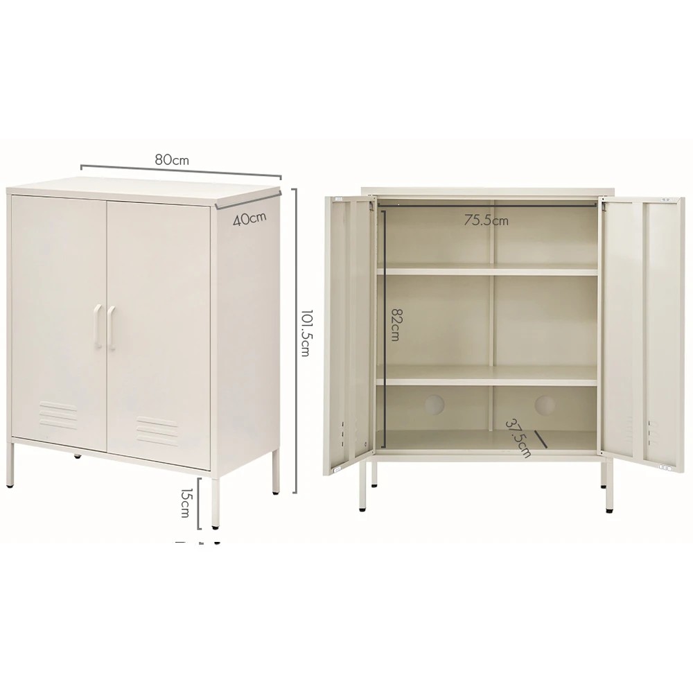 3 Artiss Buffet Sideboard Metal Cabinet - SWEETHEART - White, 3 of 7