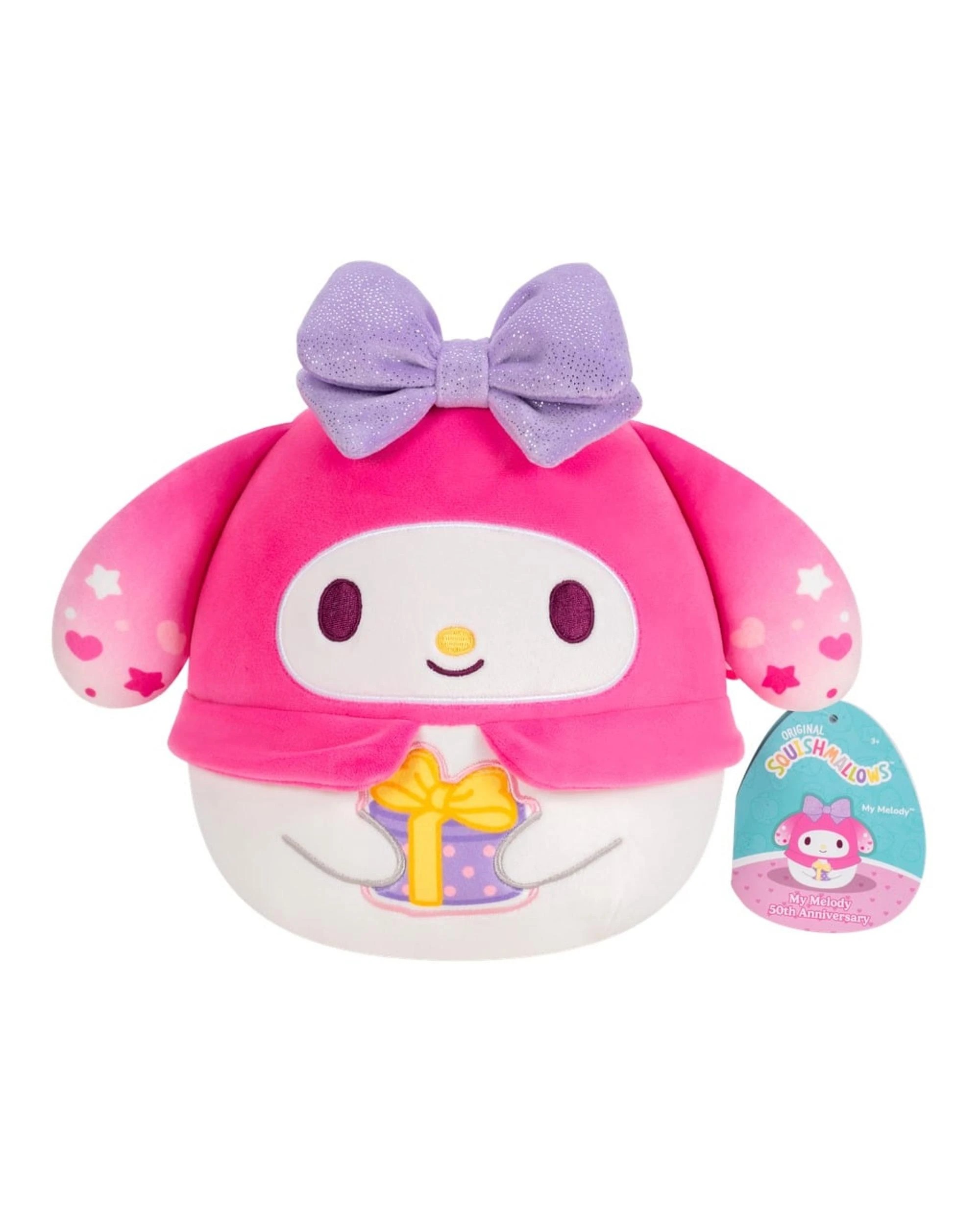 1 Squishmallows Sanrio My Melody 50th Anniversary My Melody with Present 8 inch Plush, 1 of 5