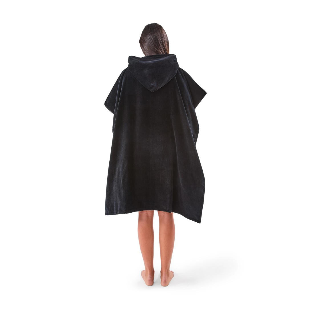 2 Hooded Velour Cotton Beach Towel - Black, 2 of 6