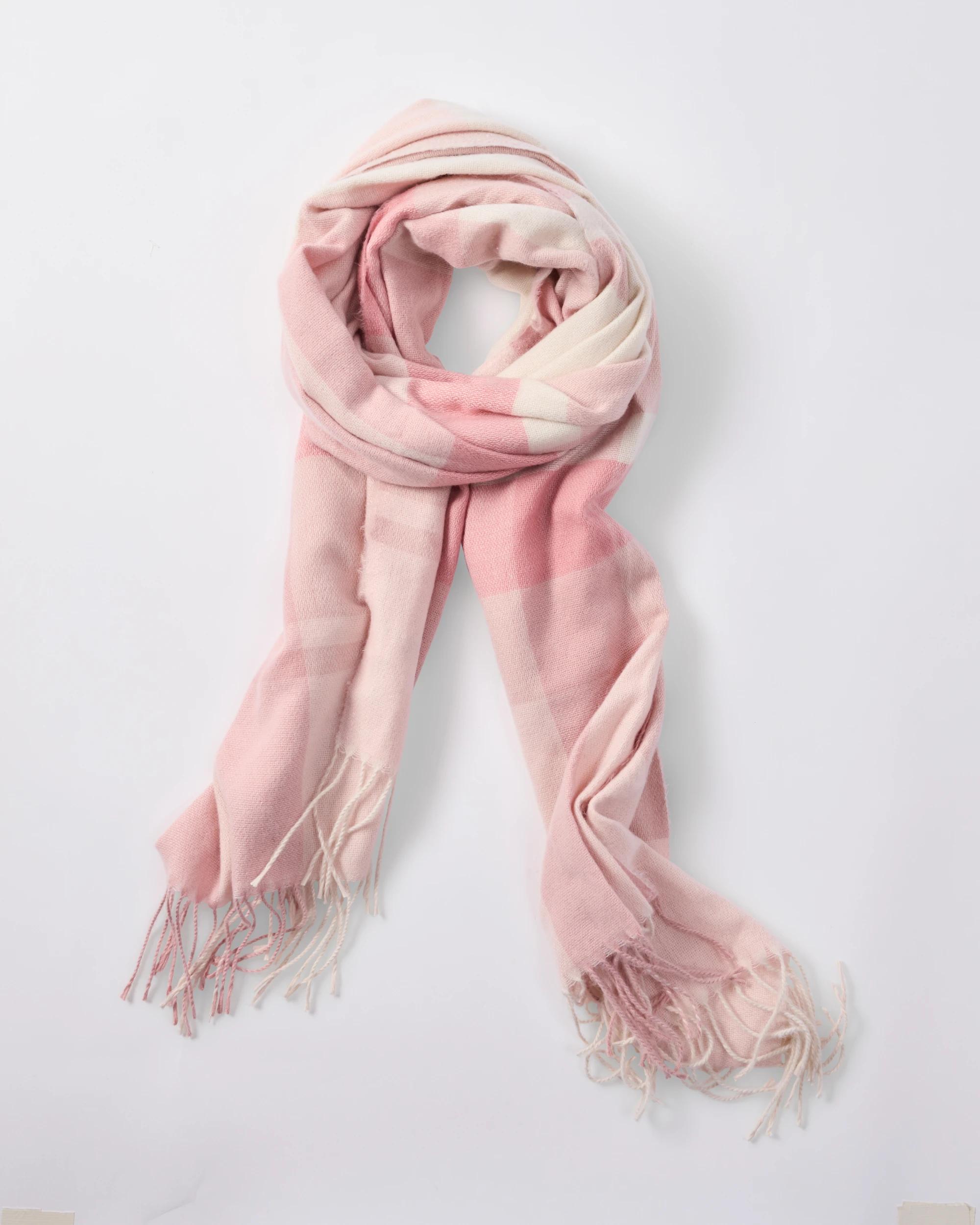 1 Plaid Check Scarf Pink Check, 1 of 3