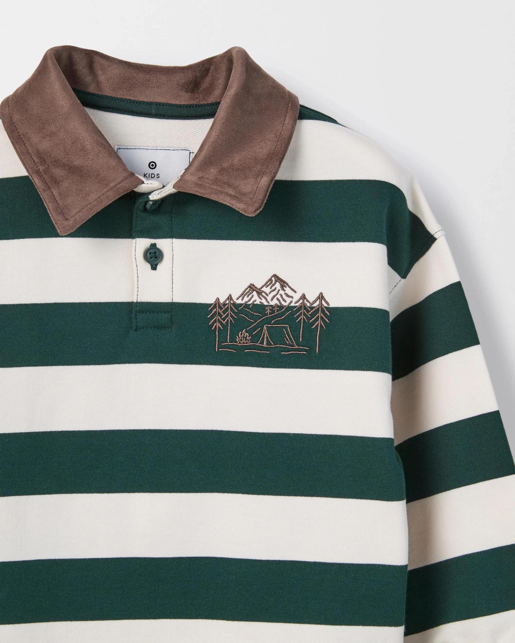 8 Target Kids Australian Cotton Rugby Top GREEN STRIPE, 8 of 8