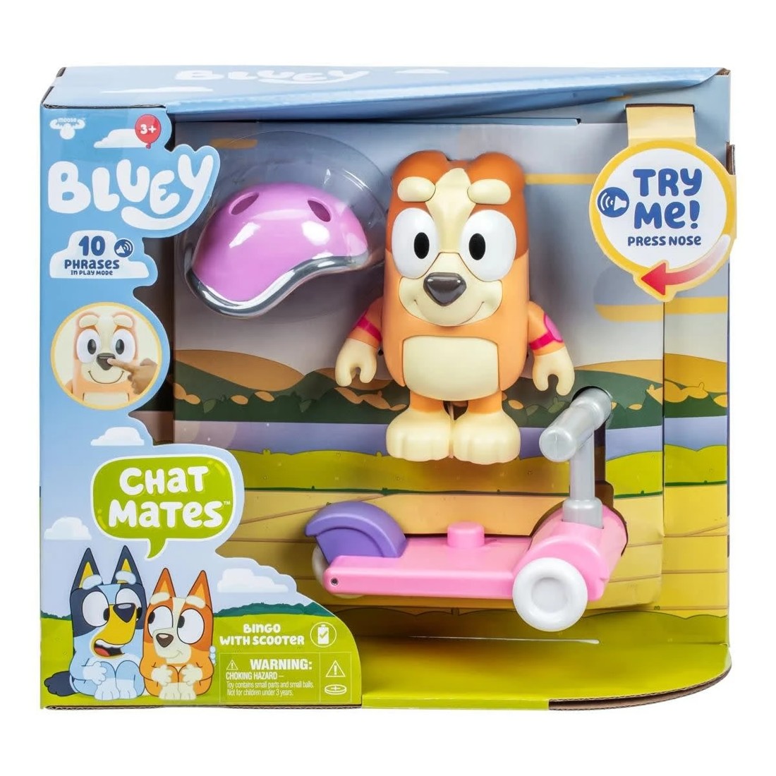 1 Bluey Chat Mates Figure - Bingo with Scooter, 1 of 10