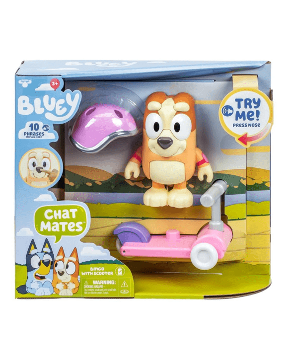 Bluey Chat Mates Figure - Bingo with Scooter
