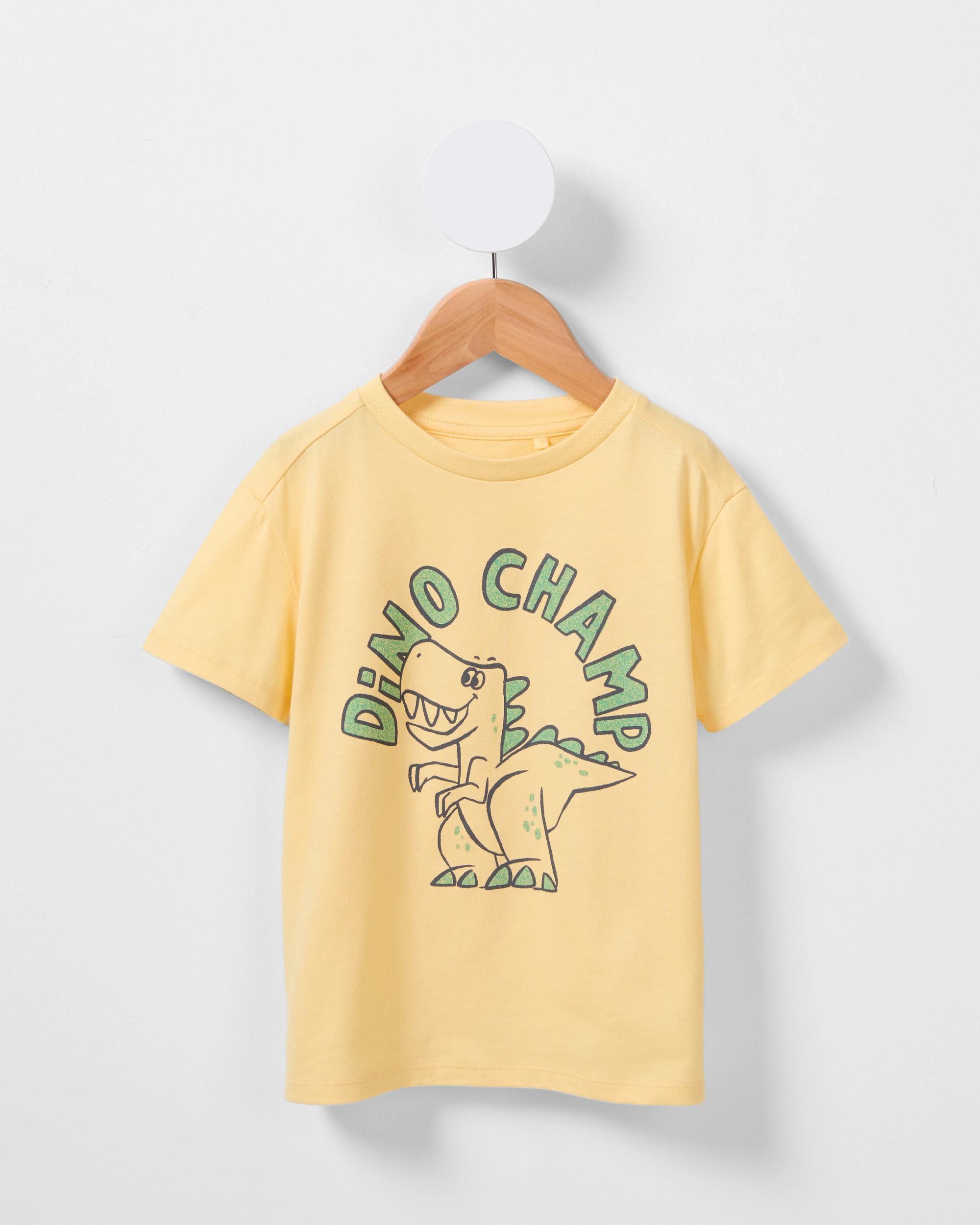 8 Chest Print T-shirt Ylw Dino, 8 of 10