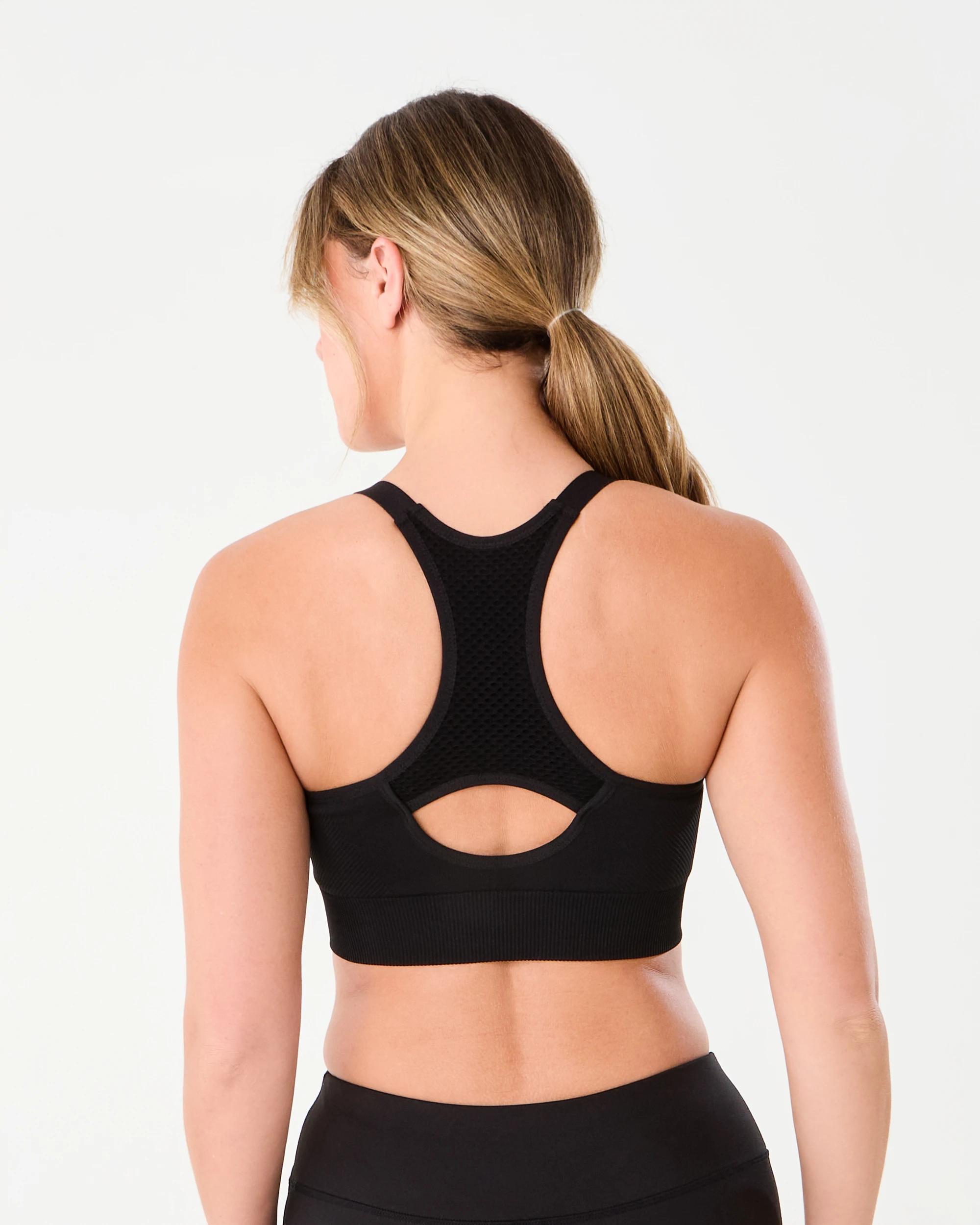 3 Active Womens Seamfree Crop Top Black, 3 of 6