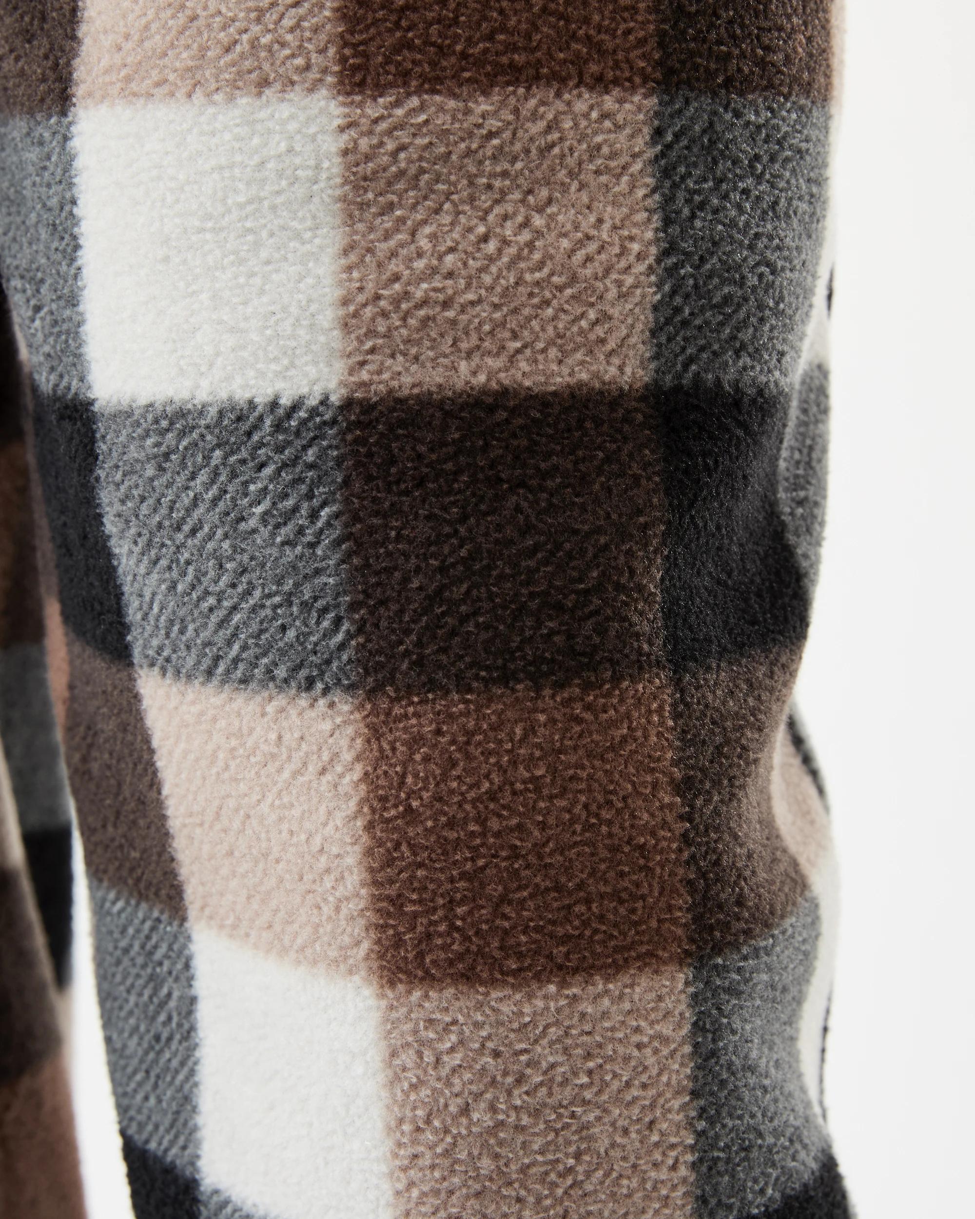 6 Long Sleeve Fleece Pyjama Set Bwn Check, 6 of 6