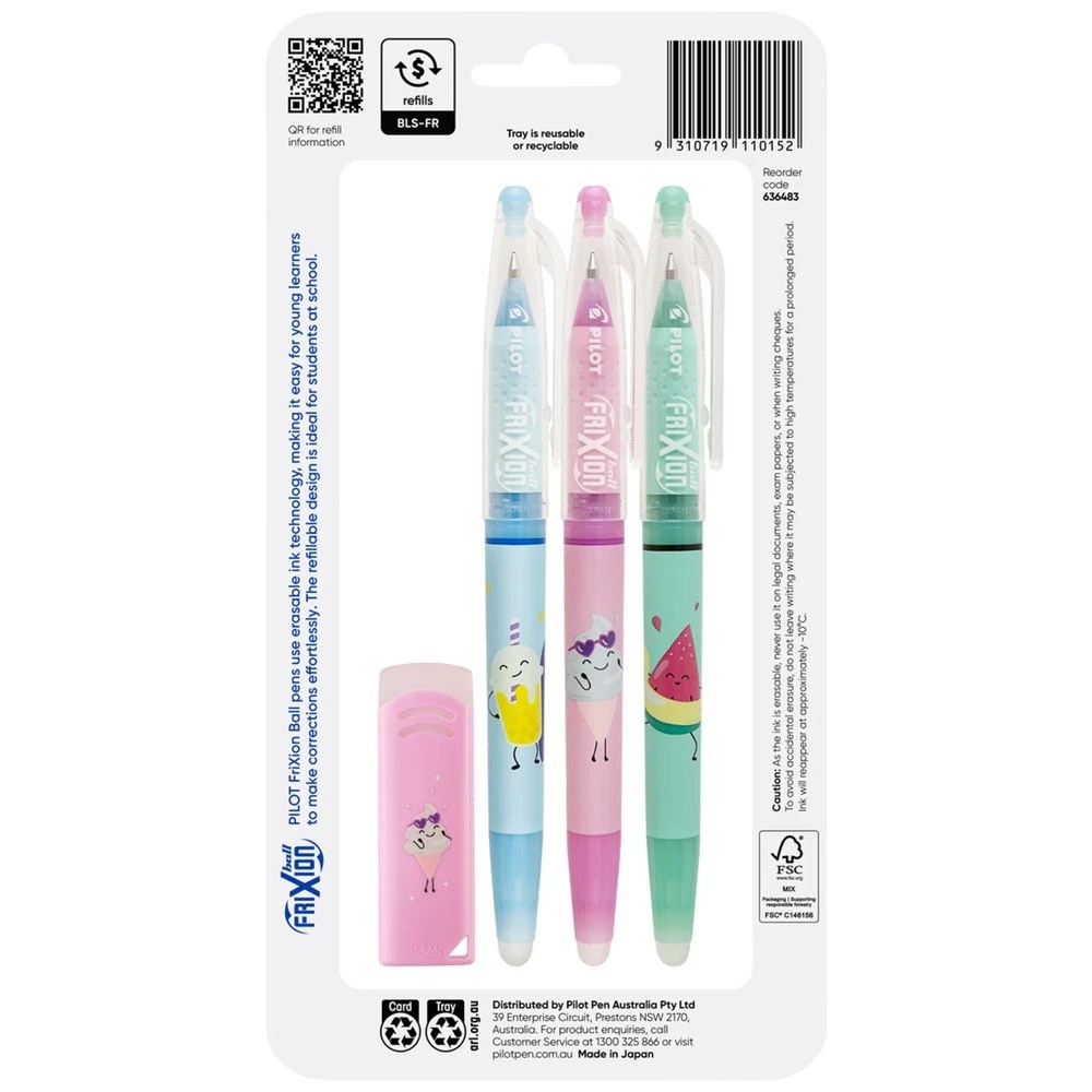 2 PILOT FriXionBall PoolParty Erasable Gel Pen 0.7mm Asst 3Pk, 2 of 9