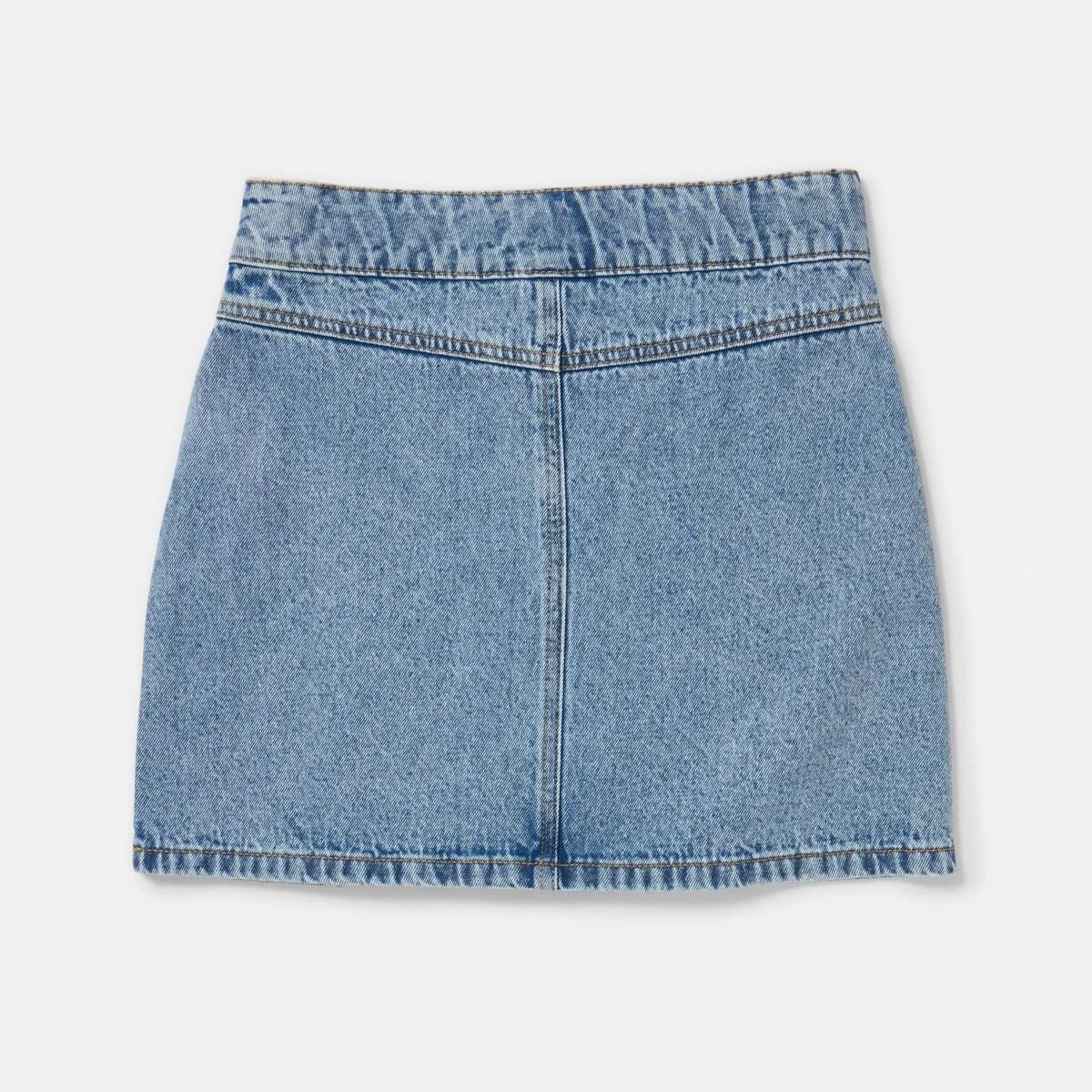 8 Denim Pleated Skirt Mid Denim, 8 of 8