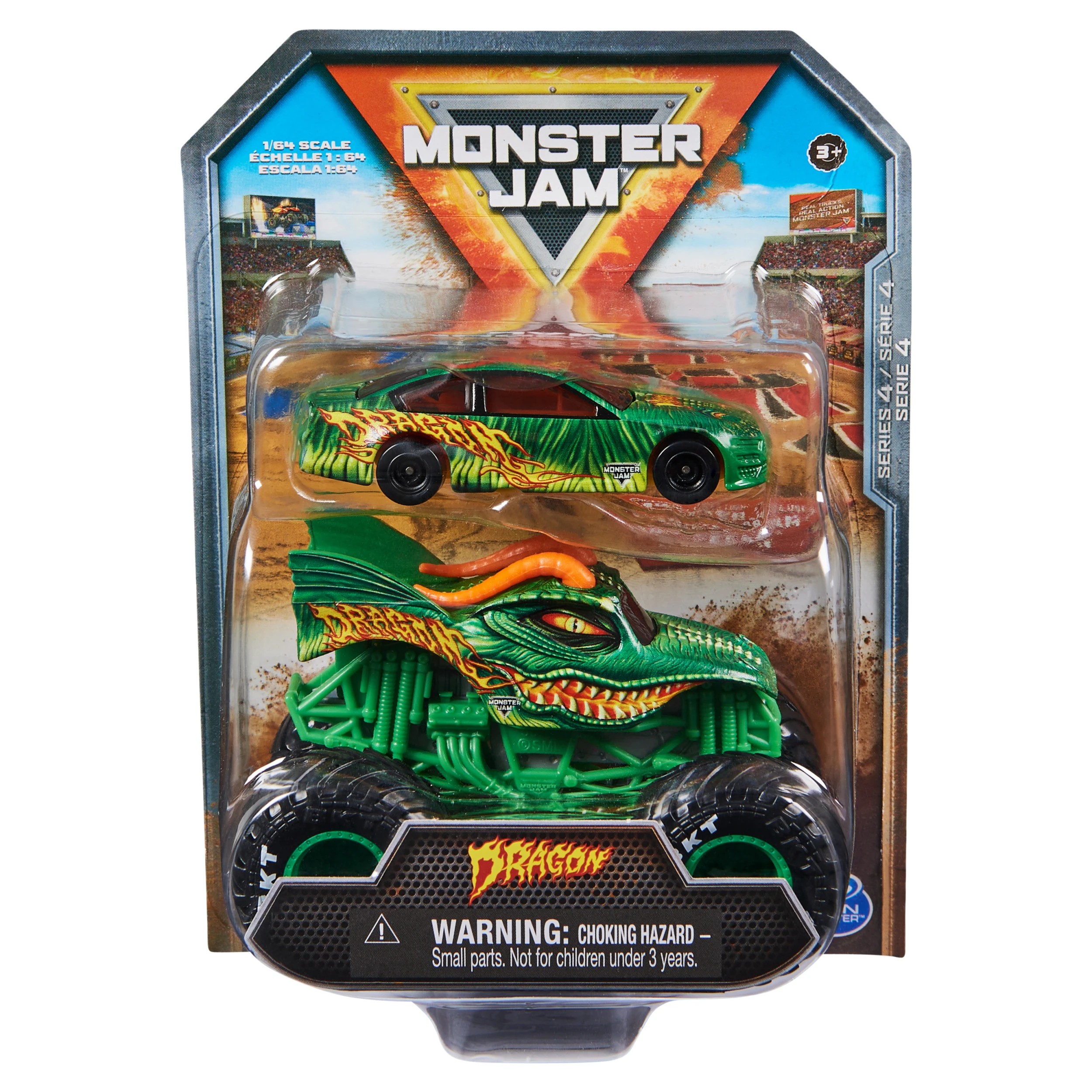 6 Monster Jam 1:64 Scale Truck and Race Car Set - Assorted, 6 of 7