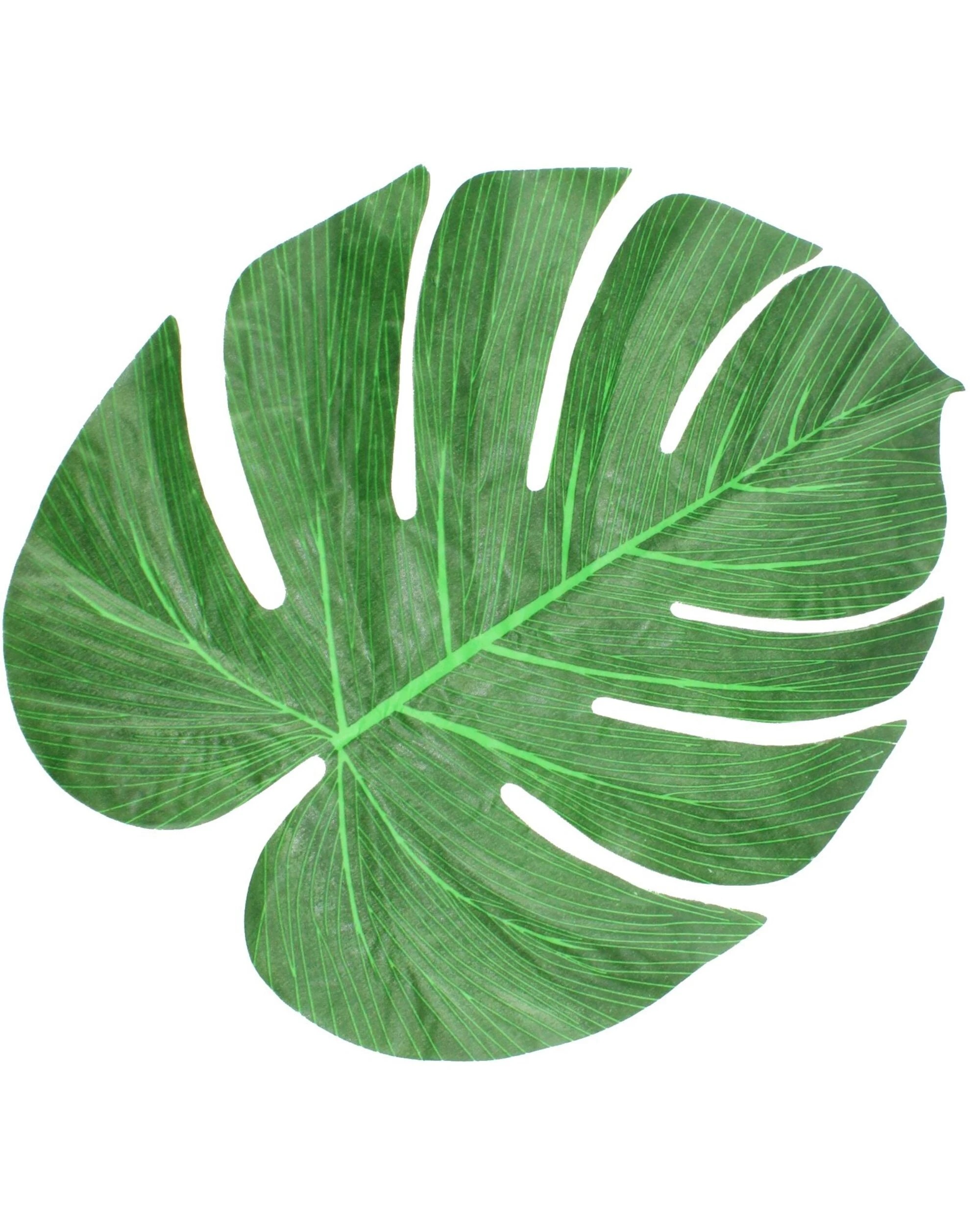 1 Partyrama Polyester Tropical Palm Leaves 33cm Pack of 12, 1 of 2