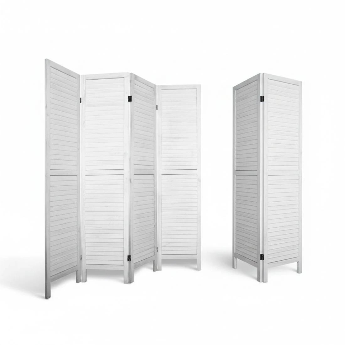 5 Artiss 4 Panel Room Divider Screen 163x170cm Louver - White, 5 of 8