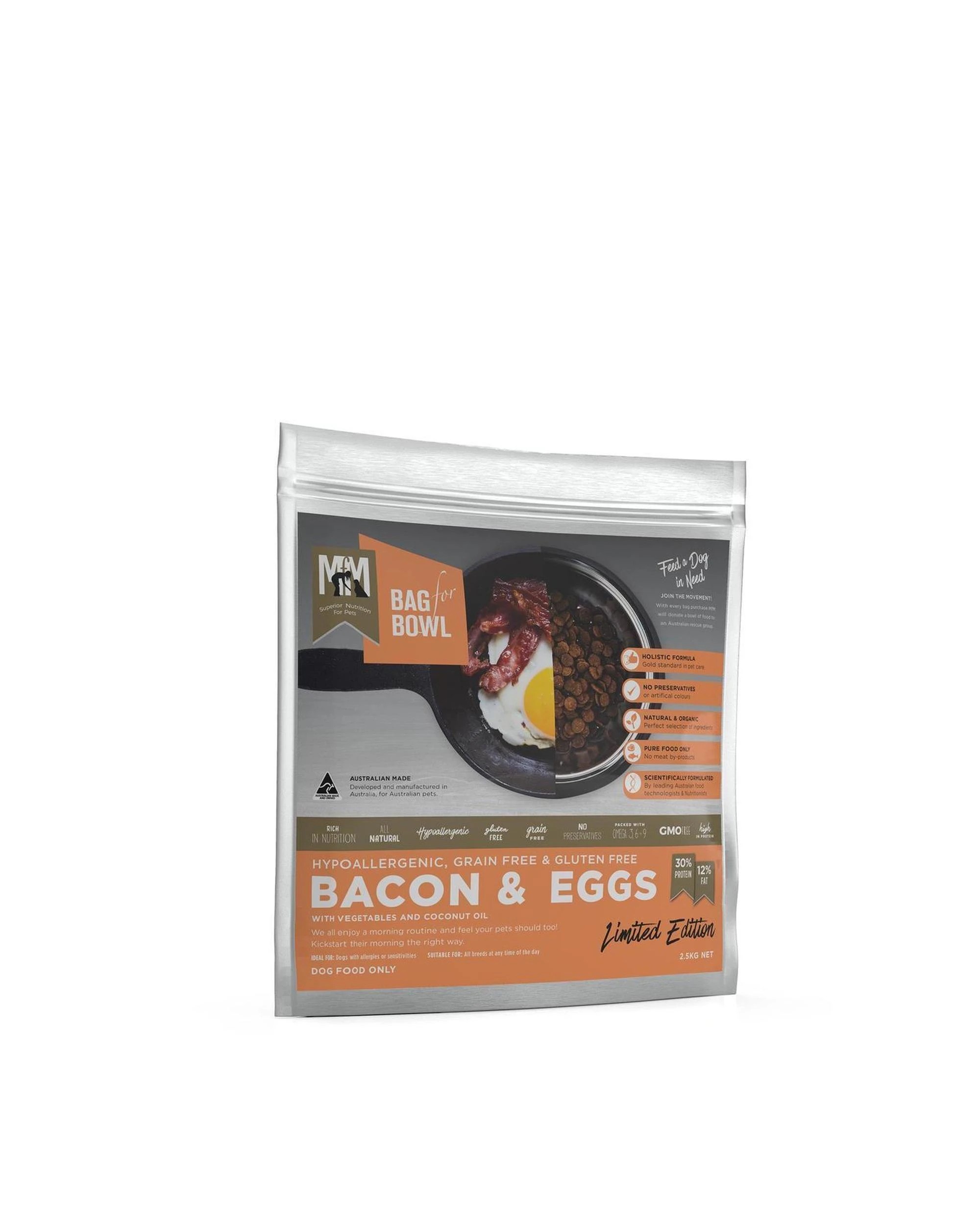 1 MFM All Breeds Grain & Gluten Free Dry Dog Food Bacon & Eggs 2.5kg, 1 of 2