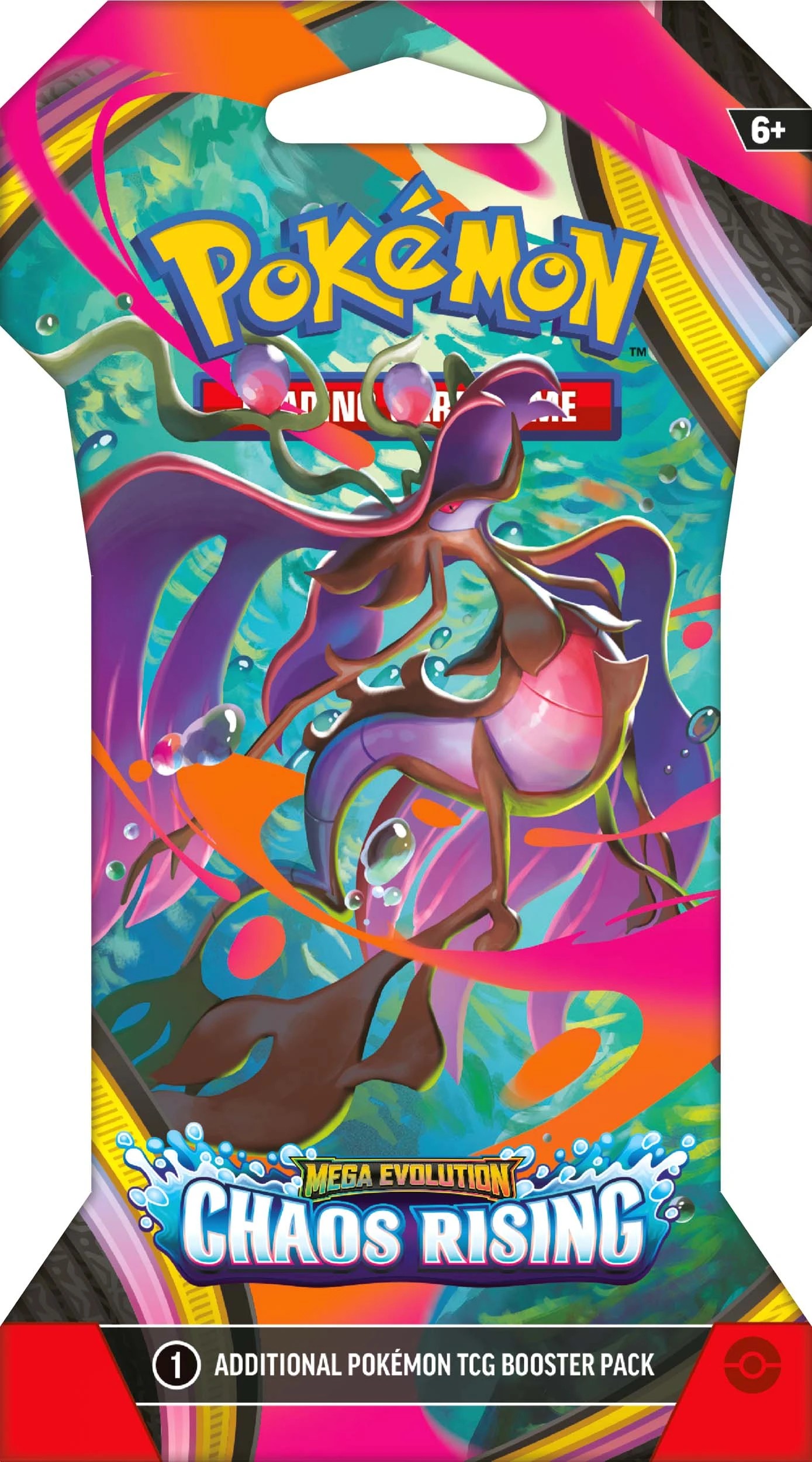 4 Pokemon Trading Card Game: Mega Evolution - Chaos Rising Sleeved Booster - Assorted, 4 of 6