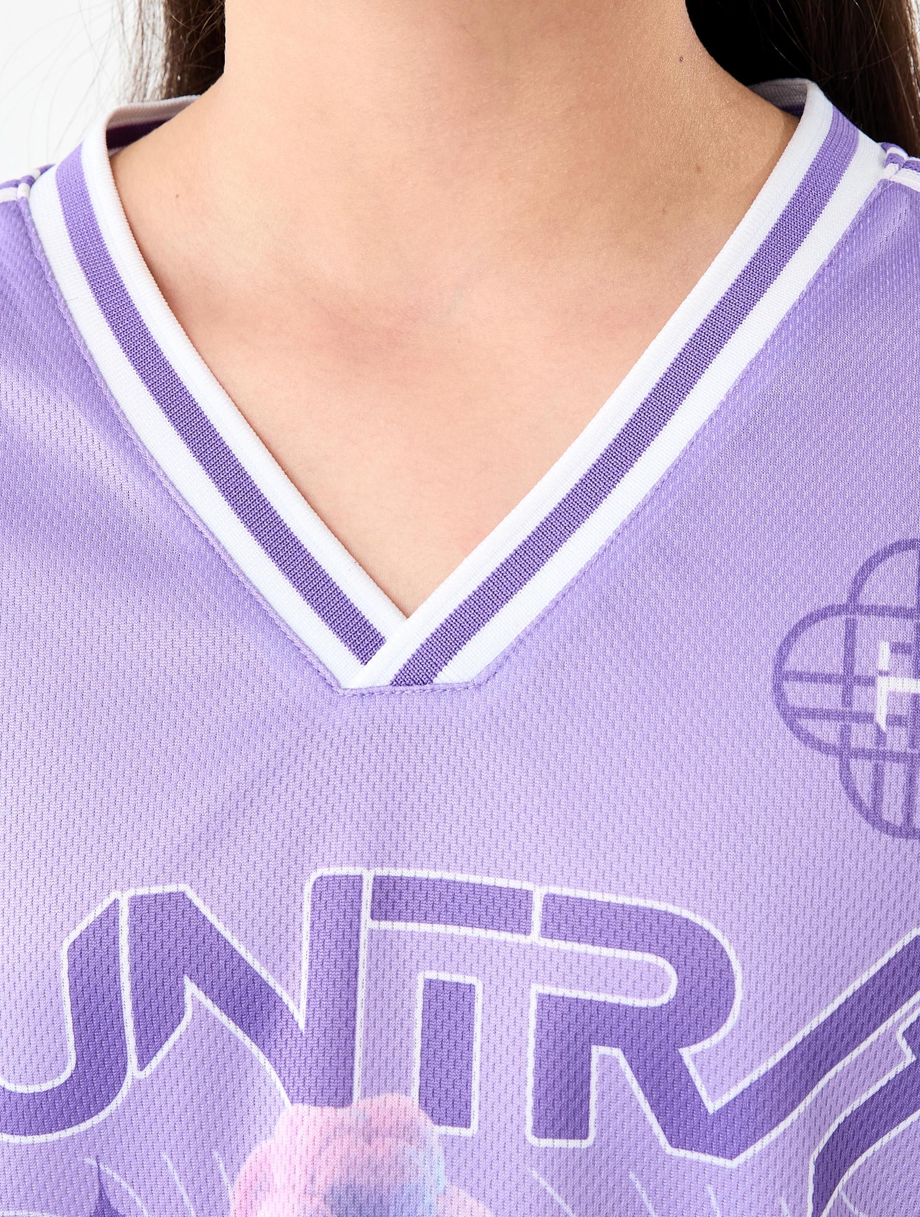 5 KPop Demon Hunters License V-Neck Mesh T-shirt Purple Dh, 5 of 8