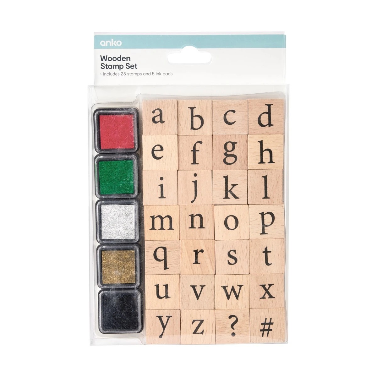 2 Wooden Stamp Set - Alphabet, Lower Case, 2 of 5