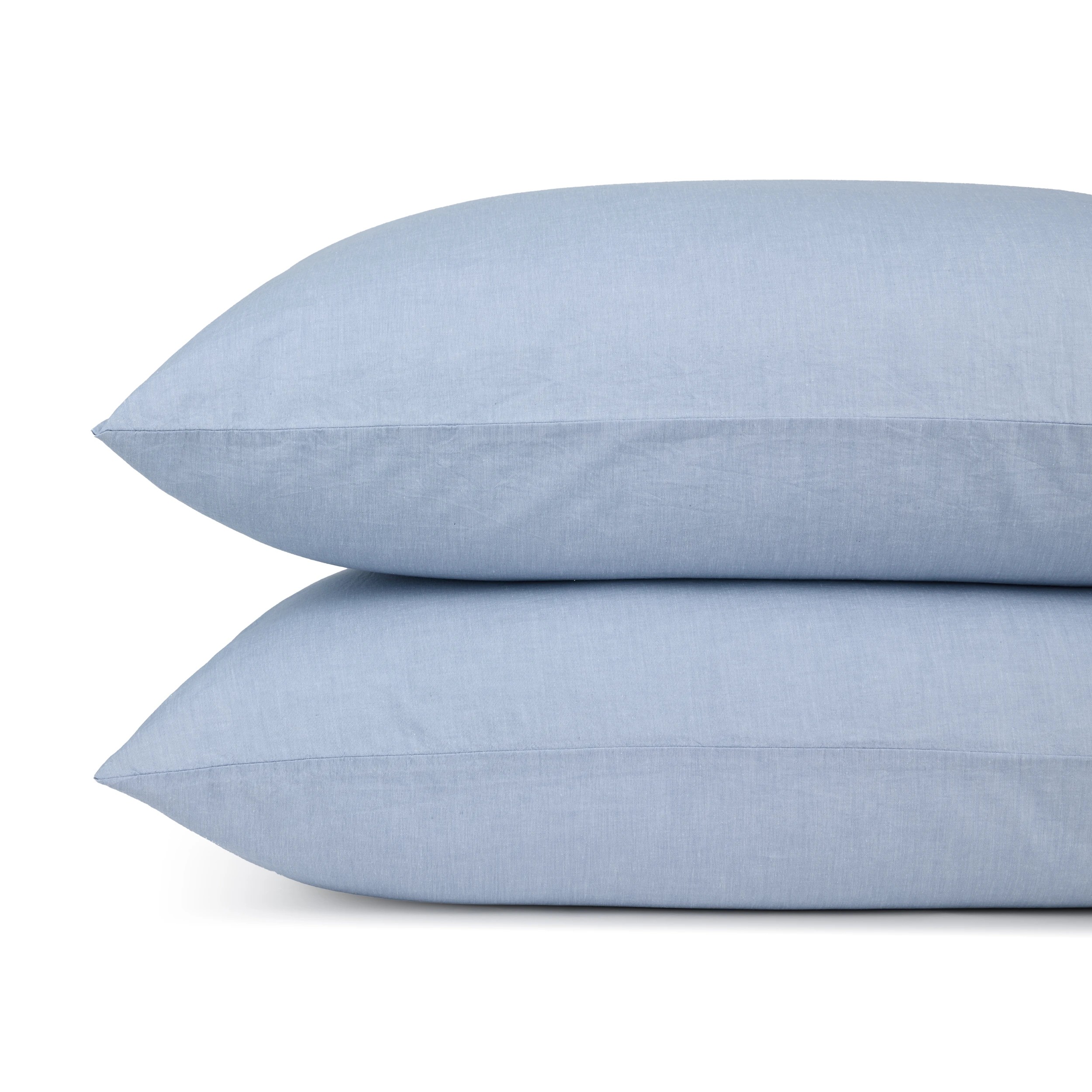 2 Stonewashed Chambray Cotton Sheet Set - Double Bed, Denim, 2 of 7