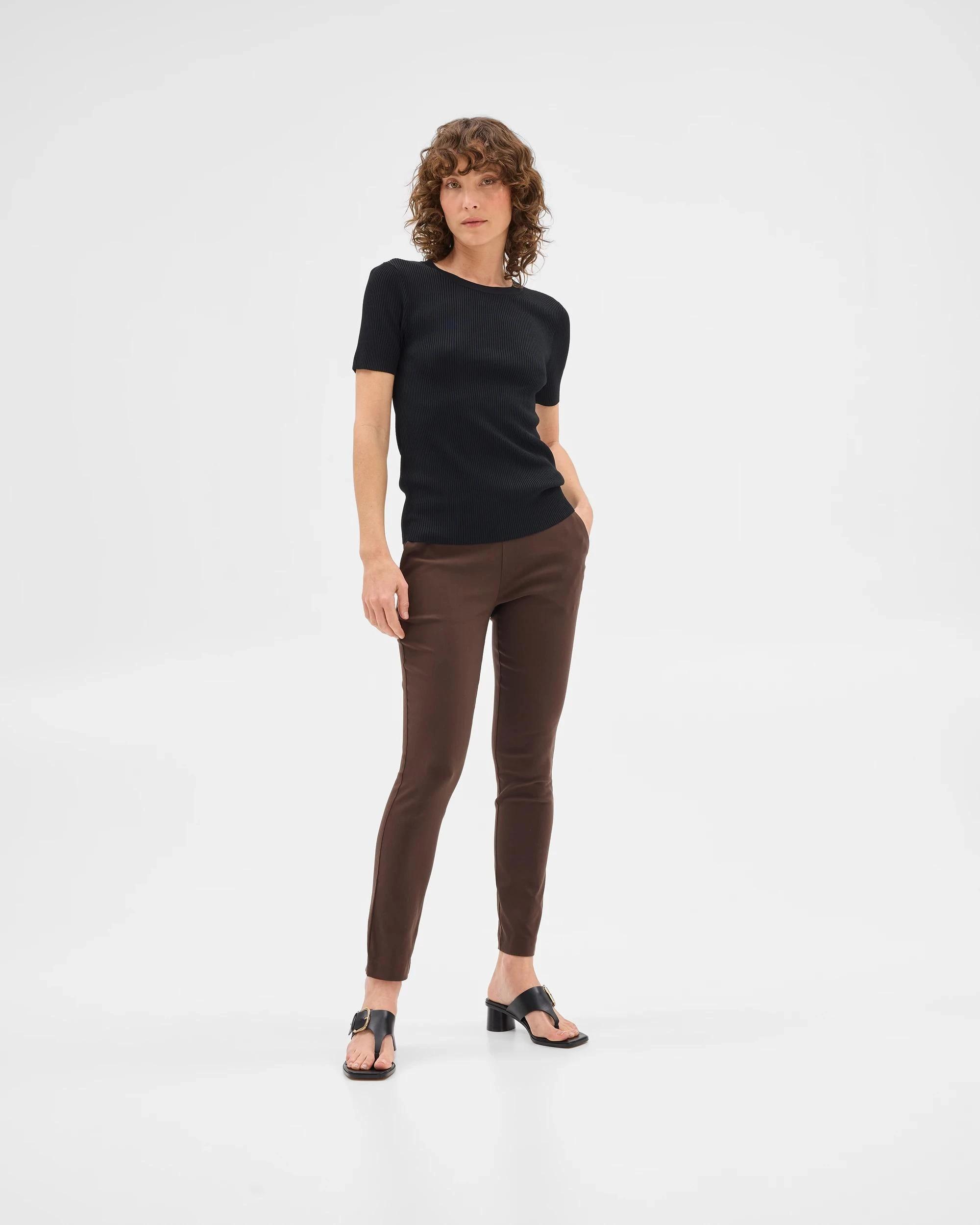 1 Preview Carrie Bengaline Ankle Length Pants BITTER CHOCOLATE, 1 of 6