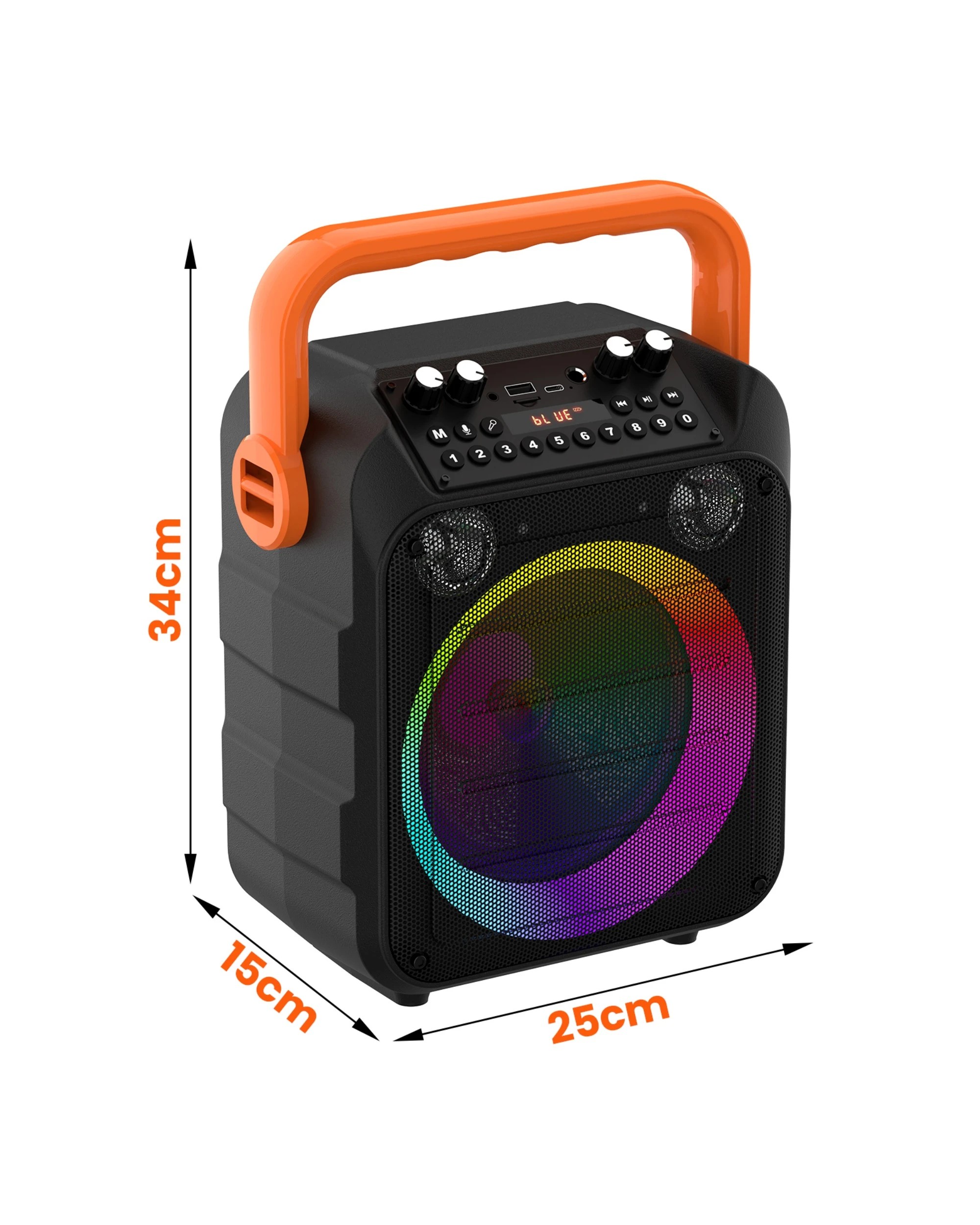 2 Advwin Karaoke Machine with 2 Wireless Microphones - Orange, 2 of 8