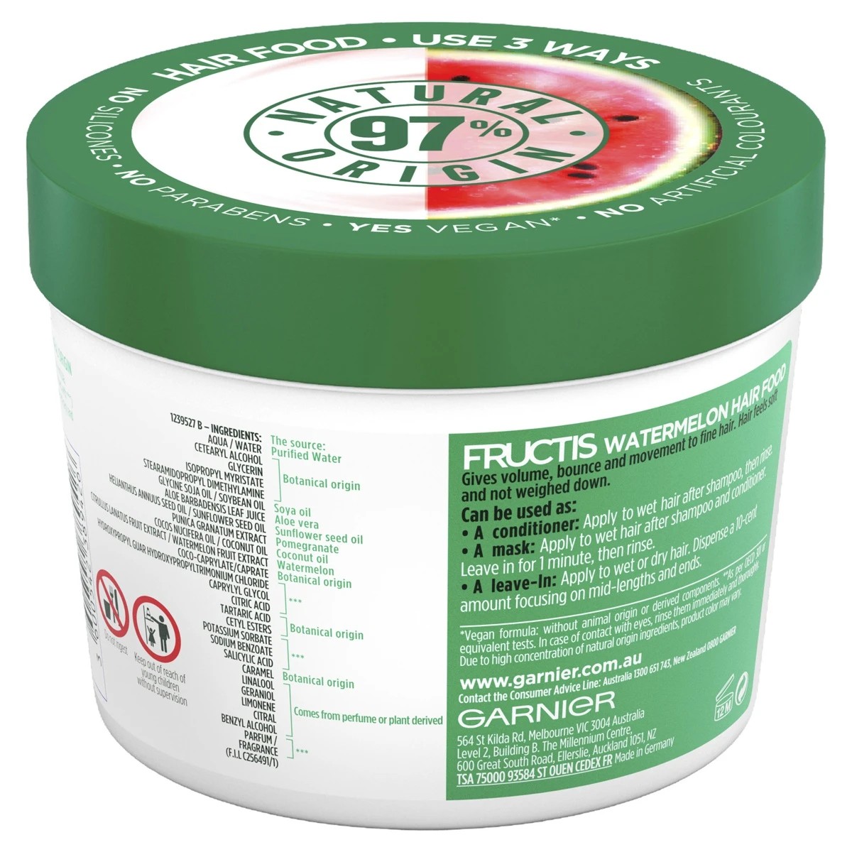 2 Garnier Fructis Hair Food Multi Use Treatment 390ml - Watermelon, 2 of 6