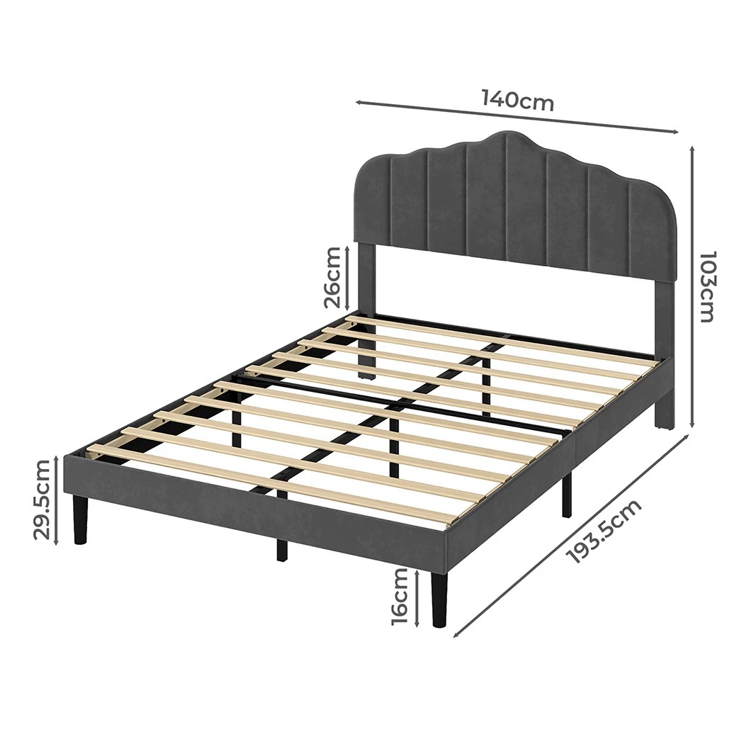 3 Levede Double Size Bed Frame Upholstered, 3 of 8