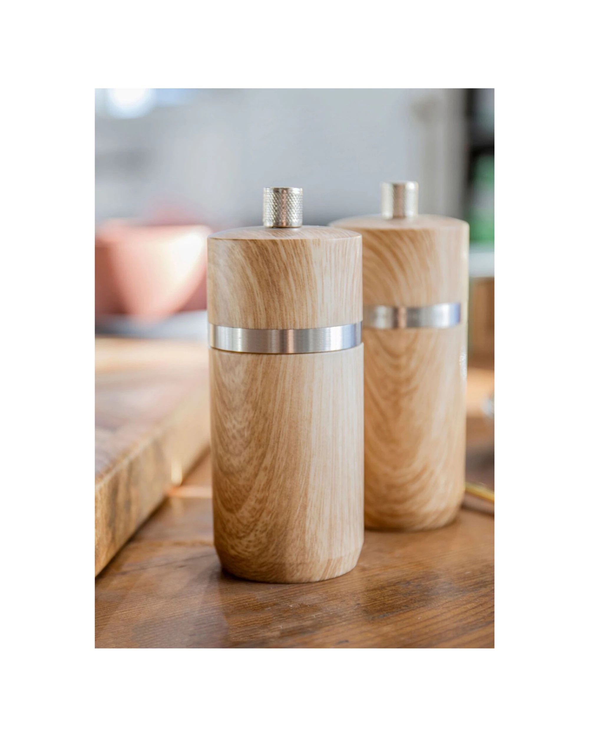 4 Mastercraft 2PK 12cm Beech Salt Pepper Mill Spice Grinder Kitchen Utensils Set - Brown, 4 of 4