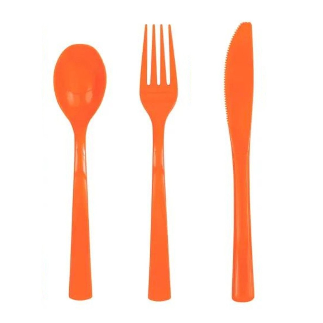1 Unique Orange Reusable Plastic Cutlery (Pack of 18), 1 of 2