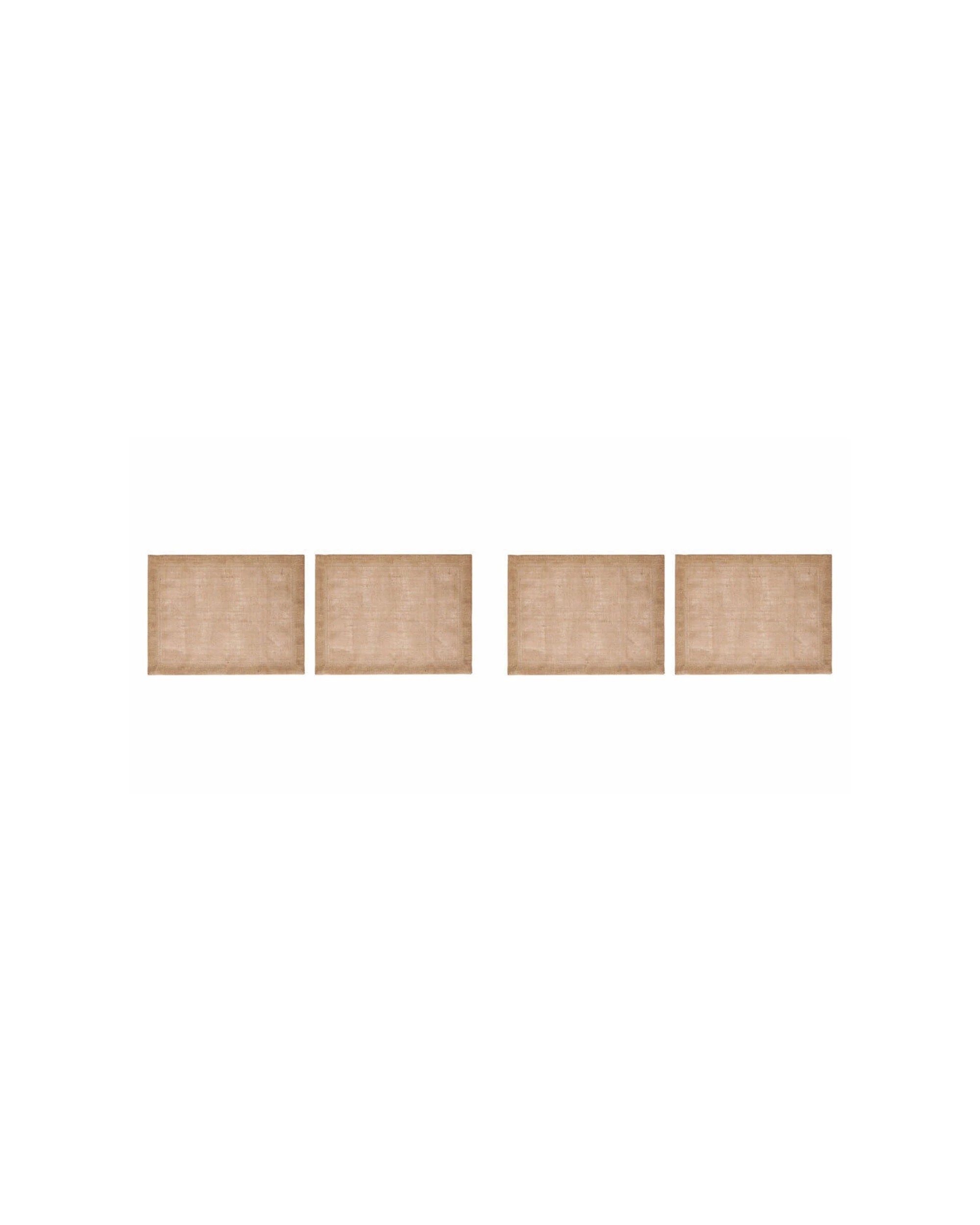 1 Mikasa 4pc Rectangle Jute Placemats Set Rustic Frayed Edges Durable - Brown, 1 of 7