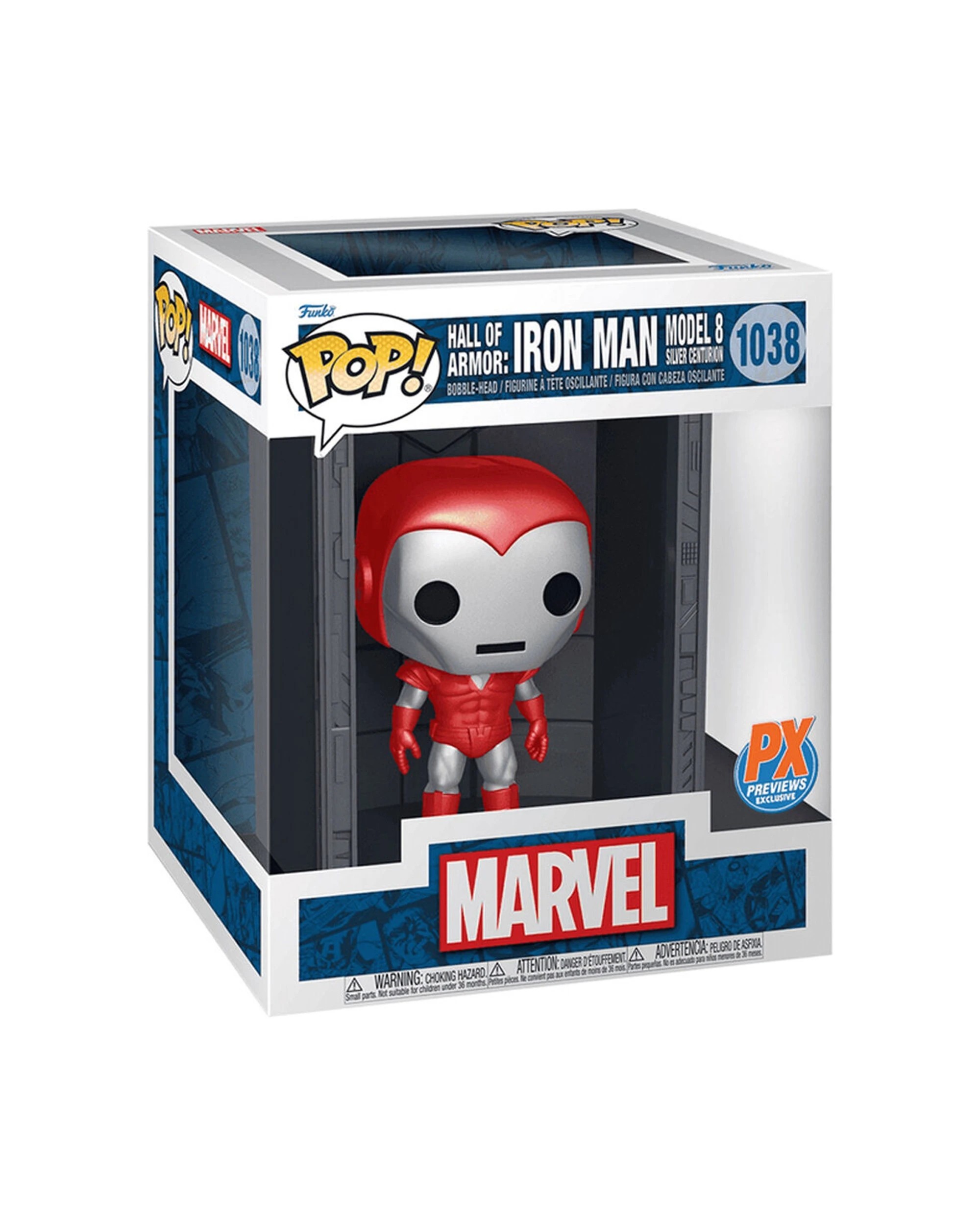 3 Marvel Comics Iron Man Model 8 Silver Centurian Metallic Pop Deluxe Collectible - Silver, 3 of 3