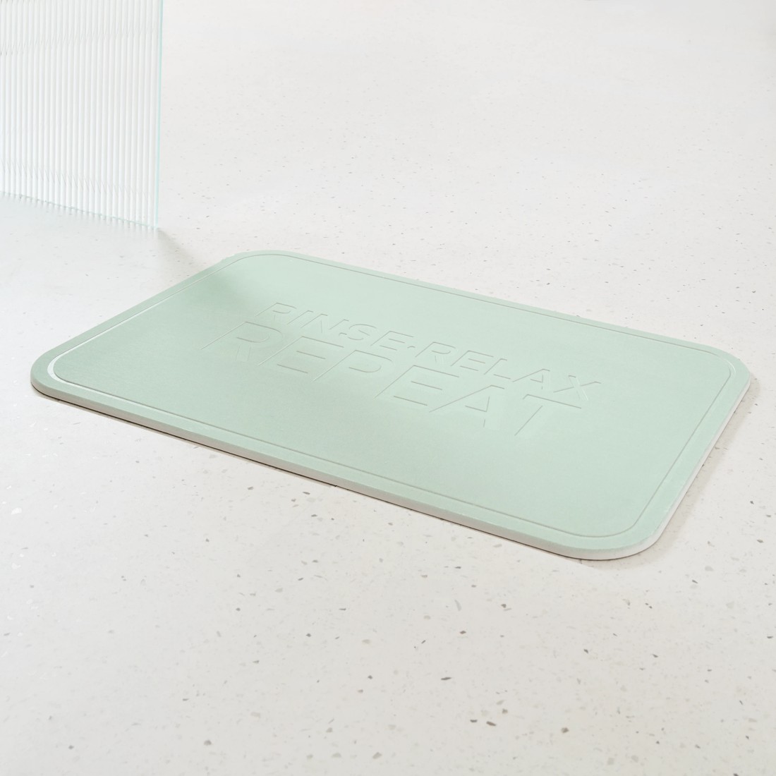 1 Stone Dry Bathmat and Tray Set - Sage, 1 of 10