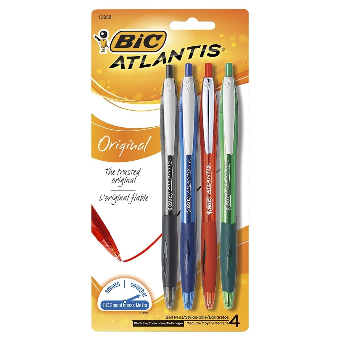 1 4 Pack BIC Atlantis Ball Pens, 1 of 9