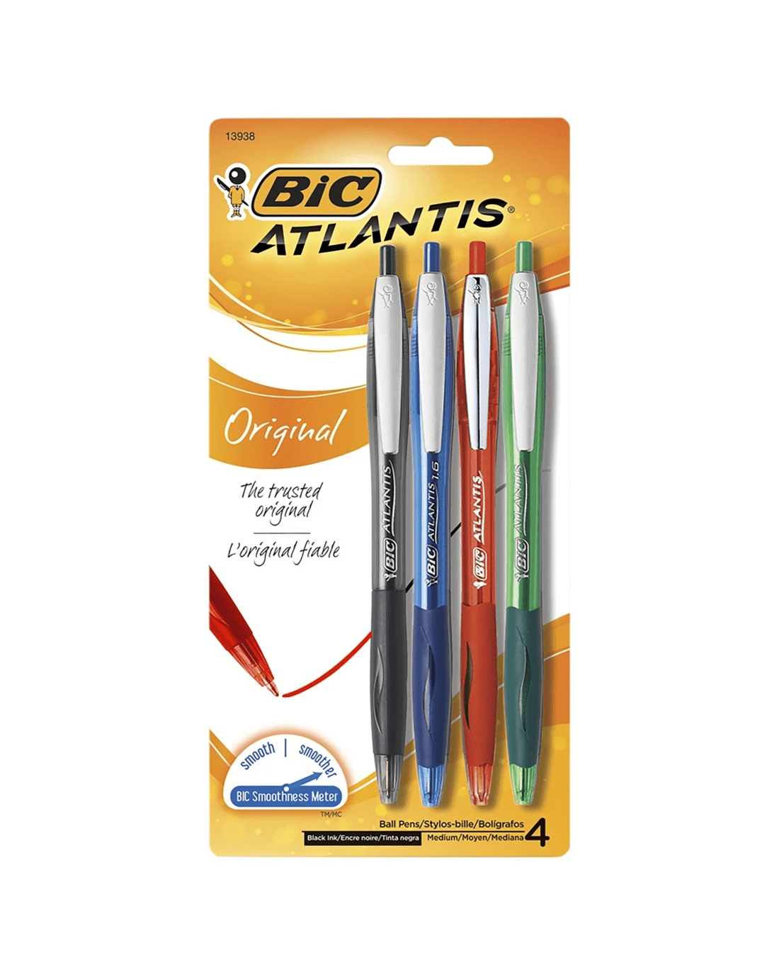 1 4 Pack BIC Atlantis Ball Pens, 1 of 9