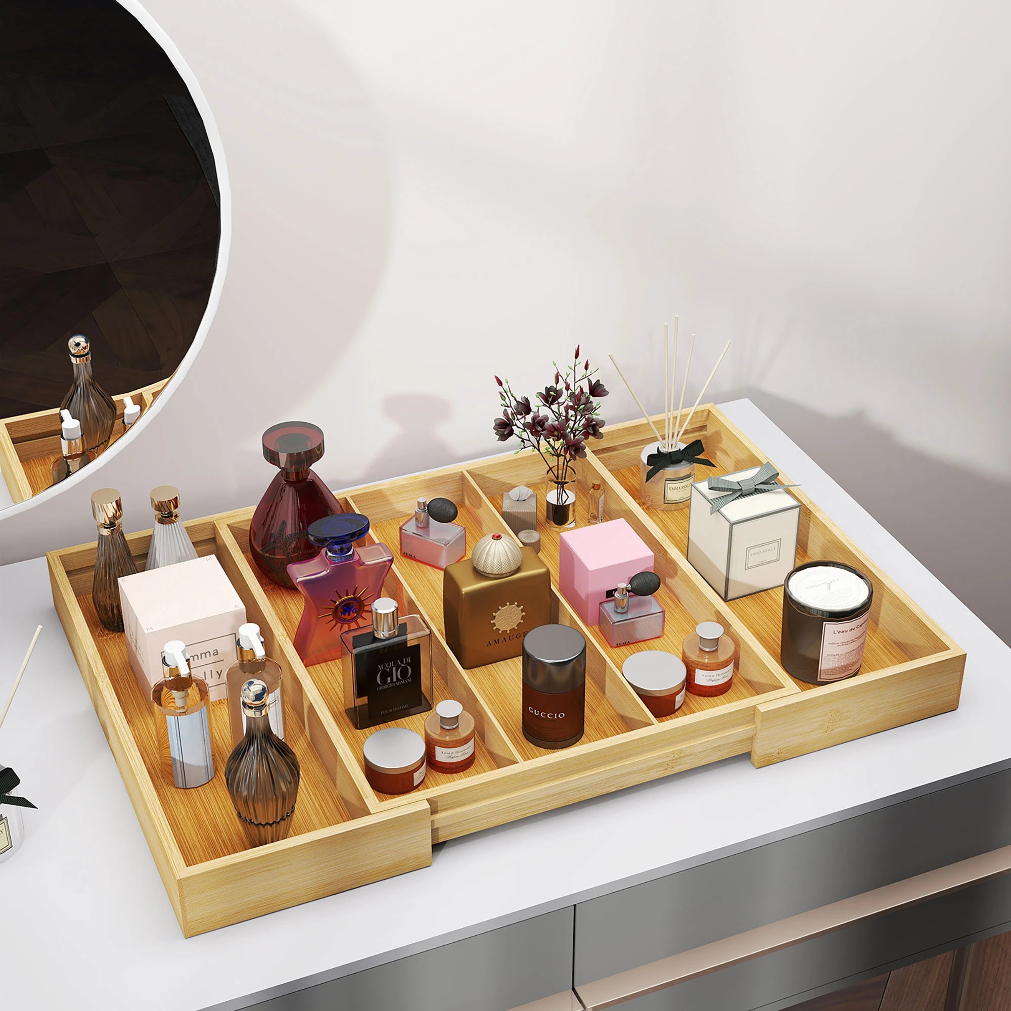 7 Toque Bamboo Expandable Kitchen Drawer Organiser 3-5 Slot, 7 of 9