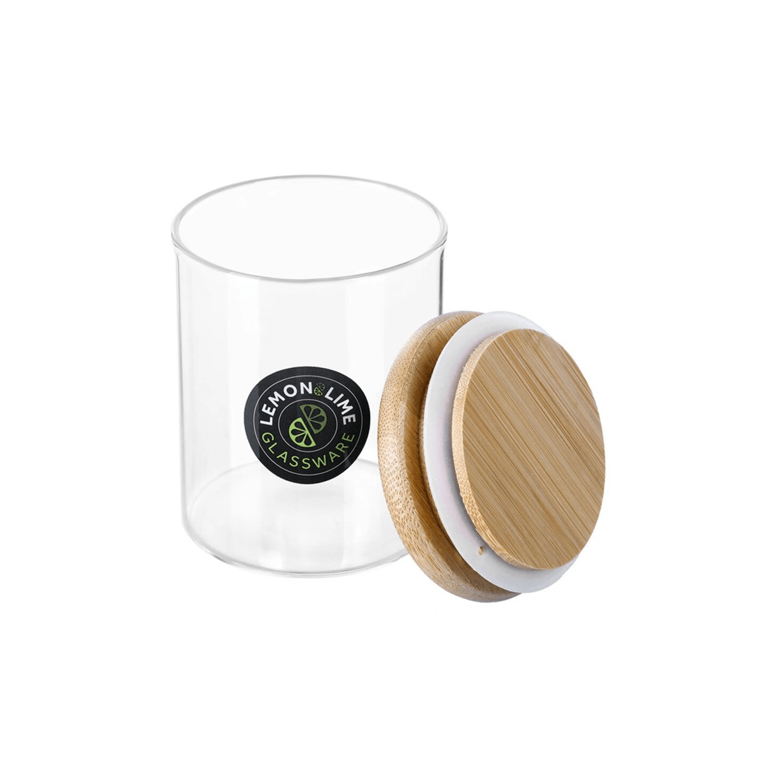 3 Lemon & Lime Glass Jar Camden 200ml Bamboo Lid Canister Food Storage Container
 - Natural, 3 of 4