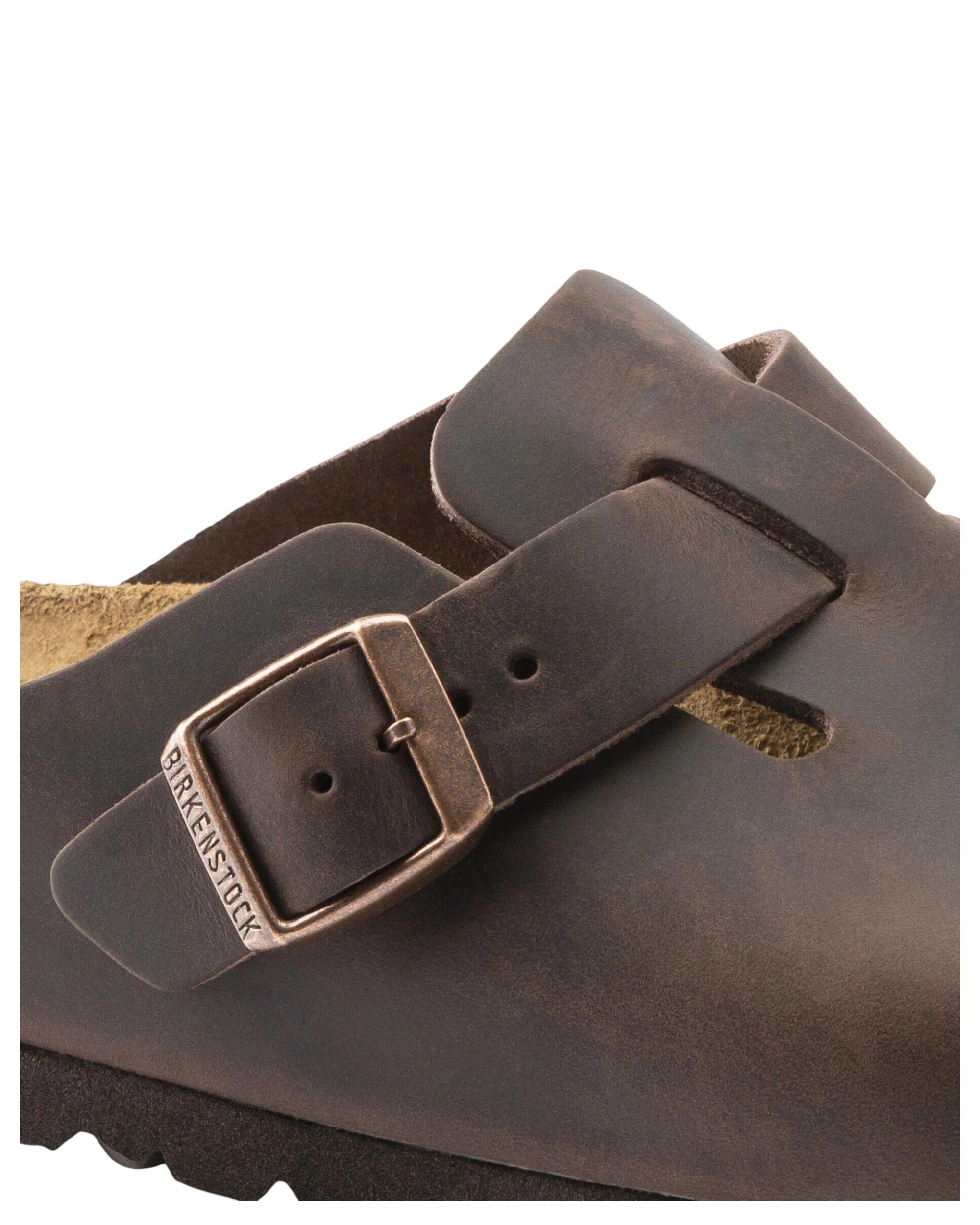 2 Birkenstock Mens Boston Leather Regular Slip On Sandals HABANA, 2 of 8