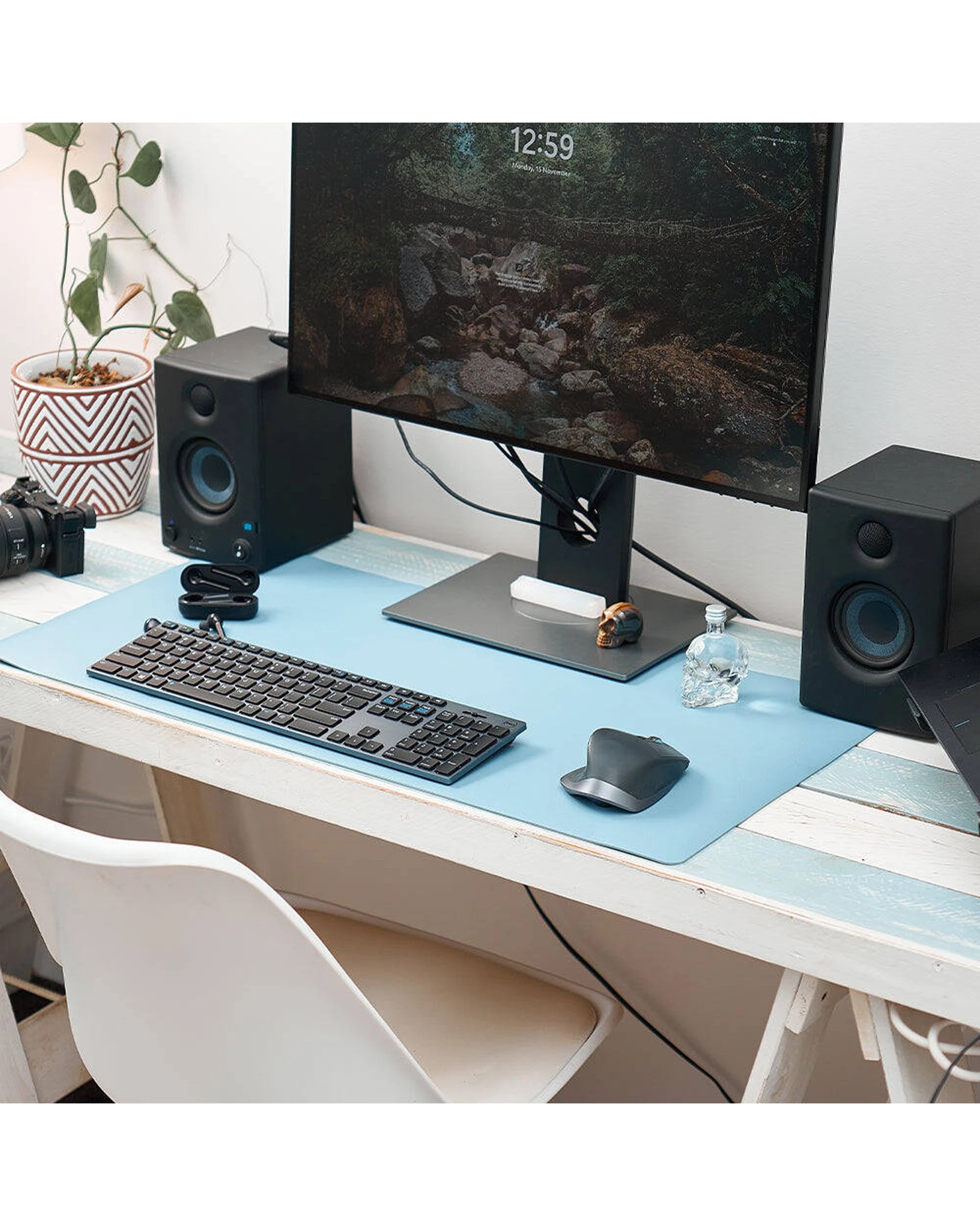 3 Annabel Trends Home Office Desk Leather Mat Rectangle Durable 80x40cm Sea Mist - Blue, 3 of 3