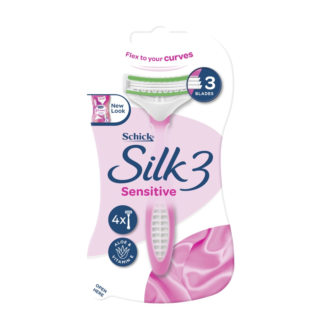 1 Schick Silk 3 Sensitive Disposable Razors, 1 of 2