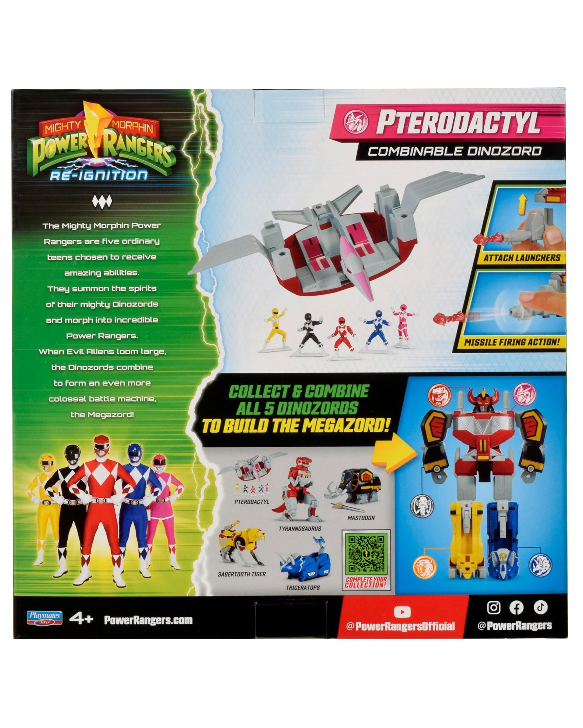 9 Playmates Toys Limited Mighty Morphin Power Rangers Re-Ignition Combinable Dinozord Pterodactyl Toy, 9 of 9