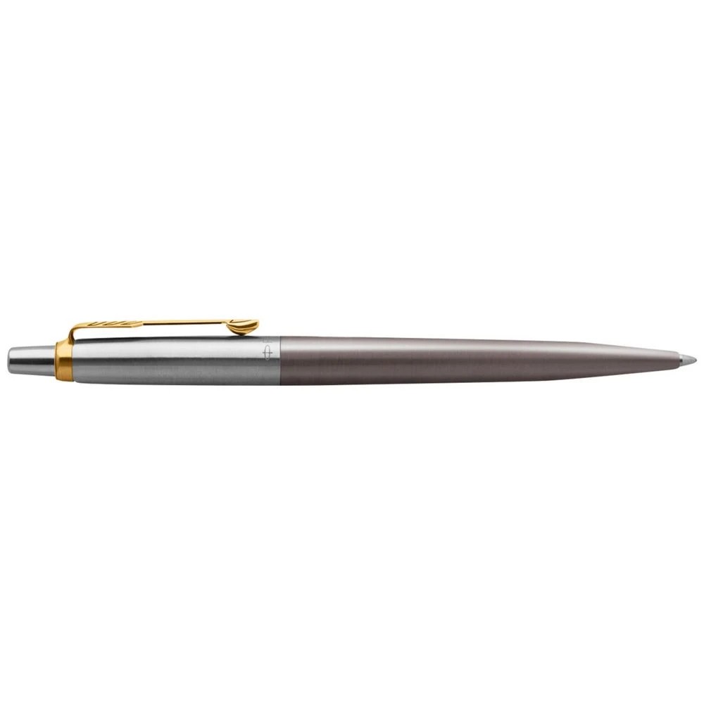 3 Parker Jotter Ballpoint Pen Medium Grey with Gold Trim, 3 of 5