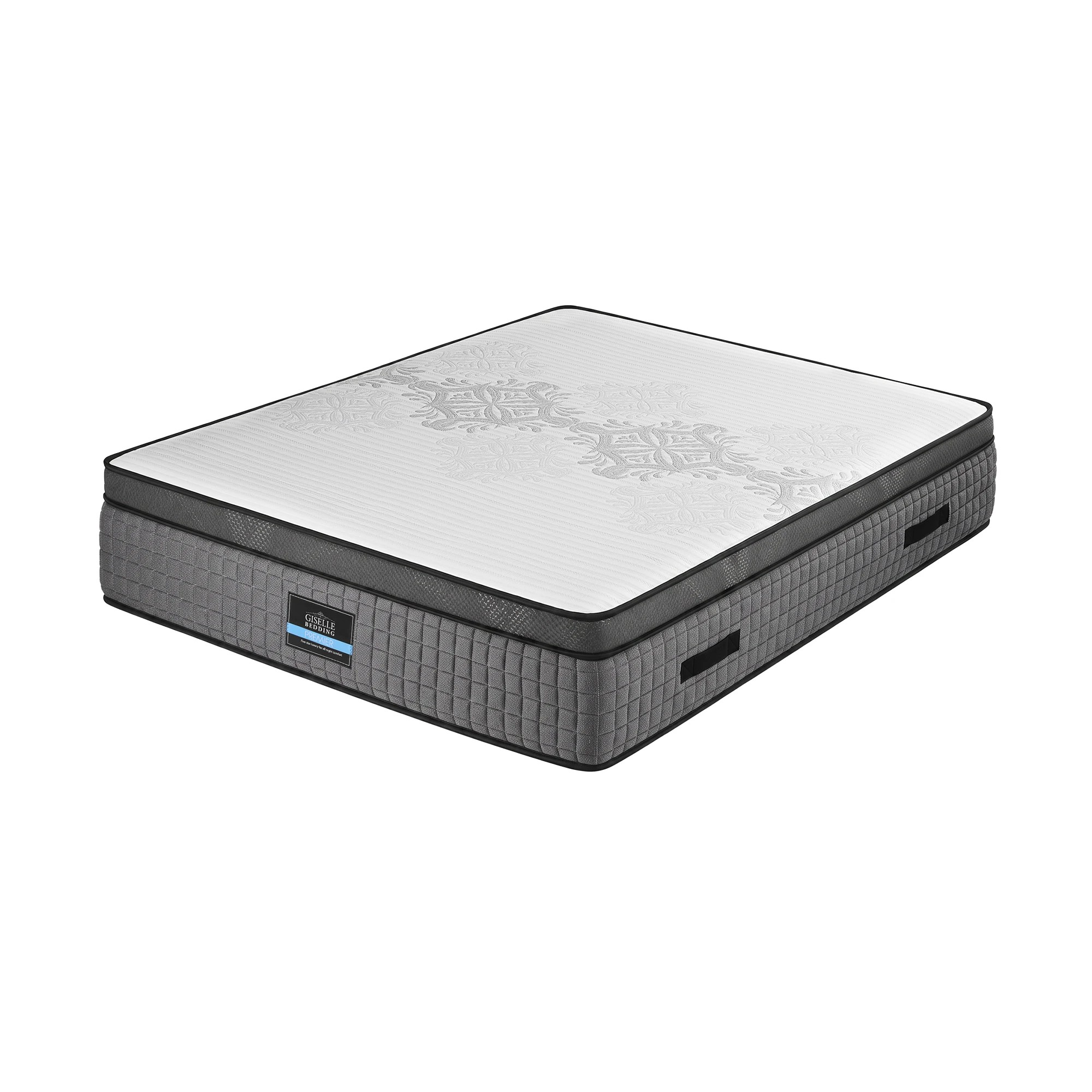 2 Giselle Bedding Mattress 37cm Dual-Zone Flippable Cool Gel Memory Foam - King Bed - Grey, 2 of 10
