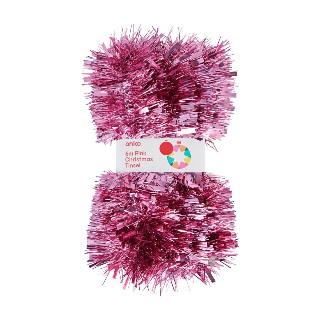 1 6m Pink Christmas Tinsel, 1 of 3