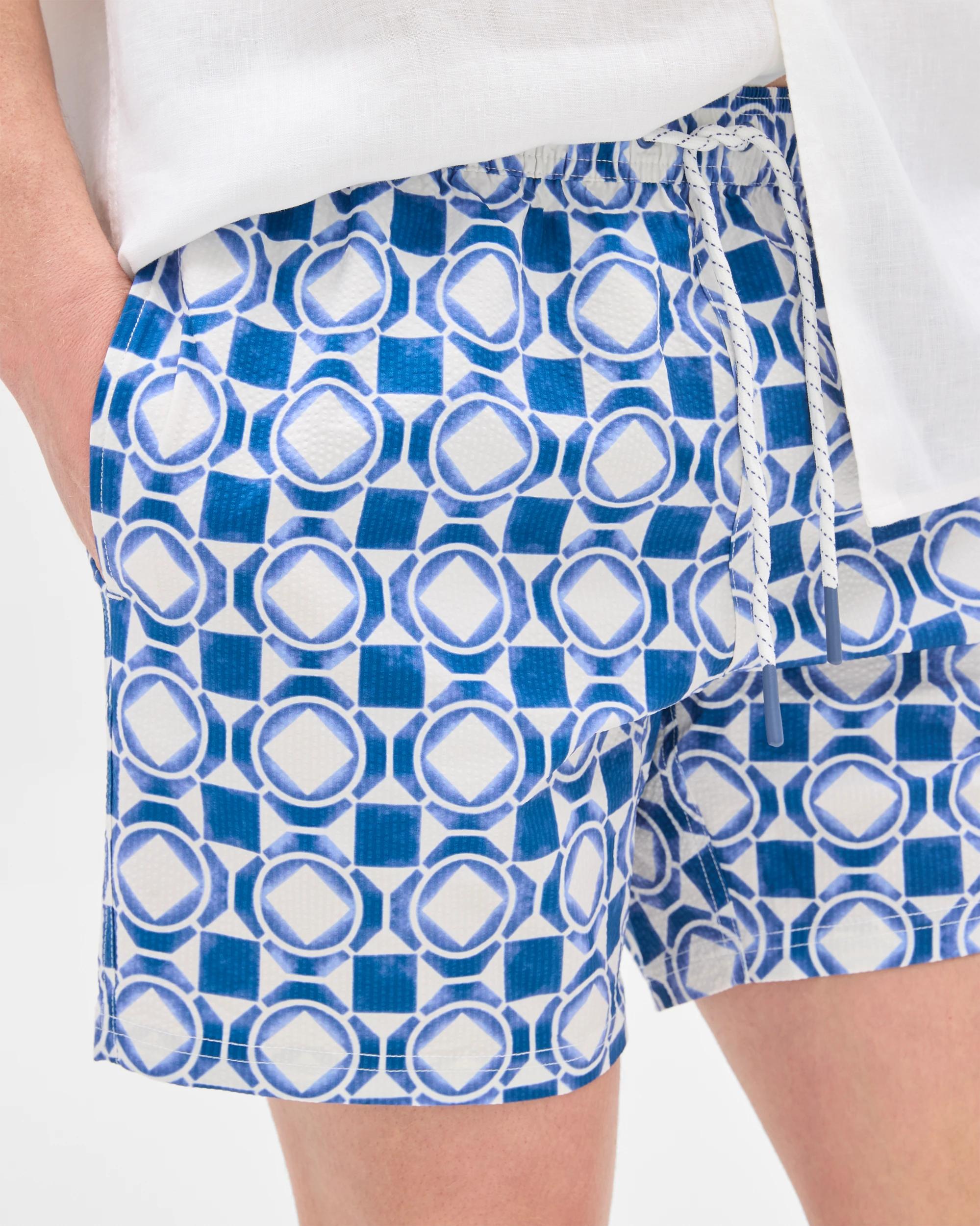 5 Target Seersucker Tile Print Swim Boardshorts BLUE, 5 of 7