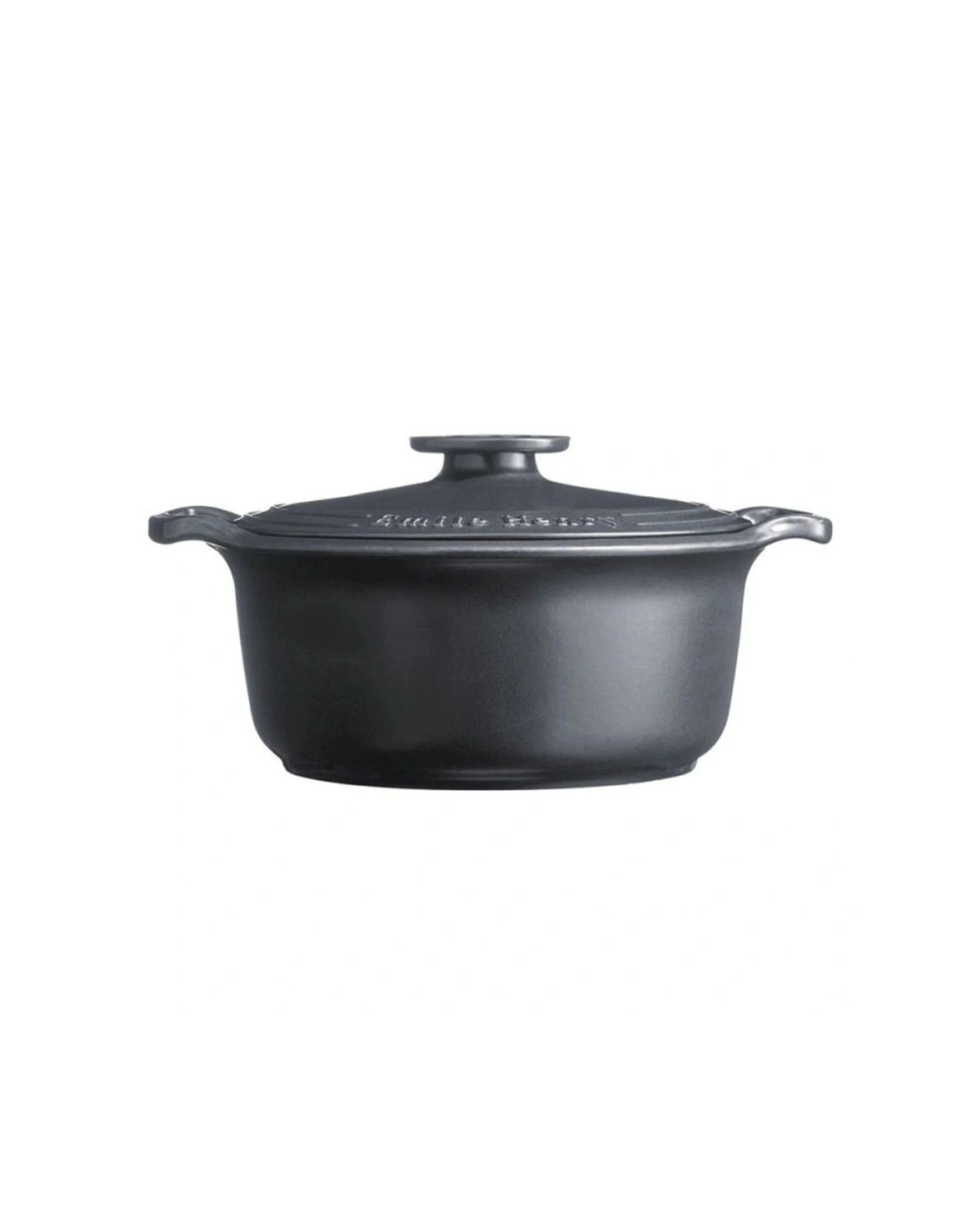 2 Emile Henry Sublime Round Casserole Dish Ceramic Cookware Oven Safe 4L Graphite - Charcoal, 2 of 5