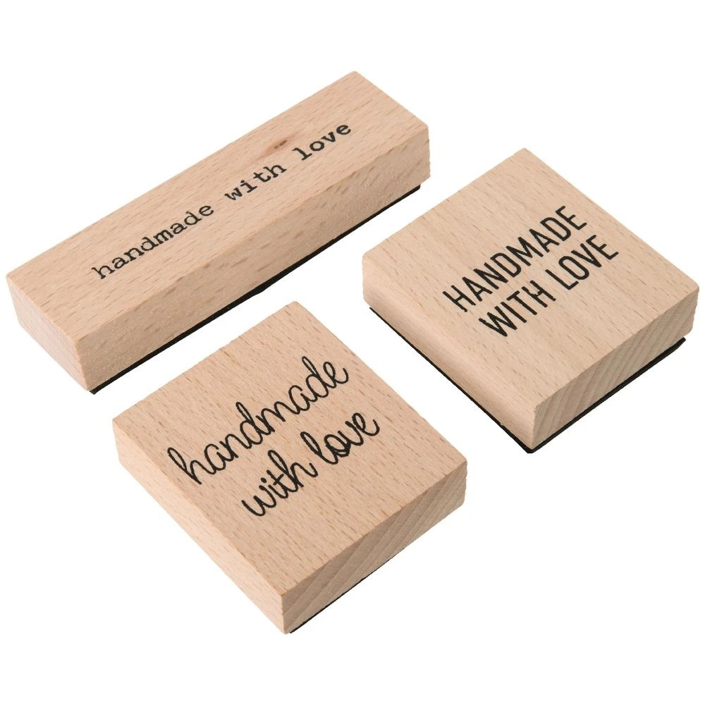 2 Born Wooden Stamp Handmade With Love, 2 of 2