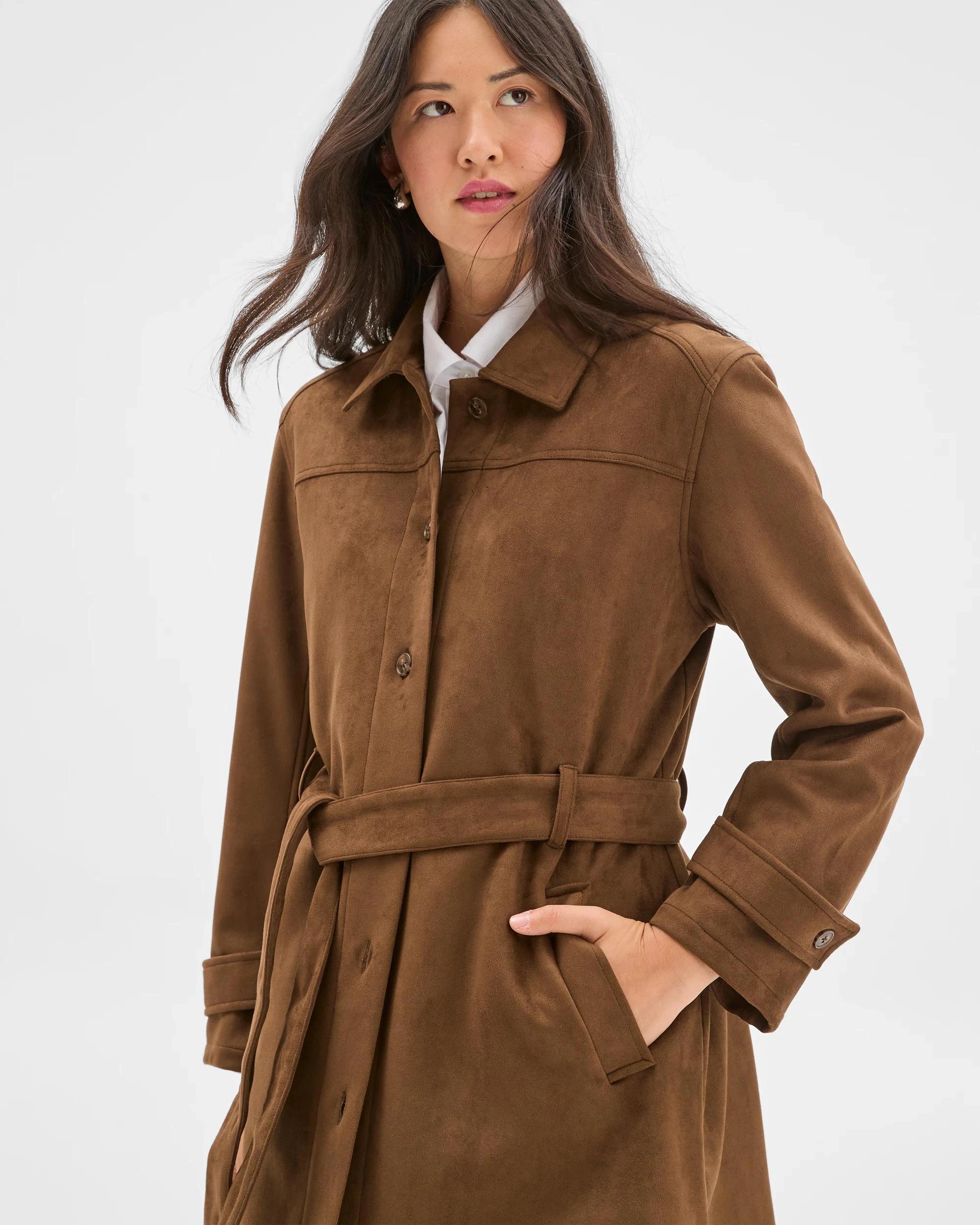 3 Target Woman Faux Suede Long Sleeve Jacket FALL LEAF, 3 of 7