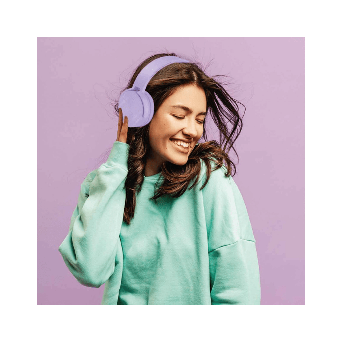 2 Laser Kids Bluetooth Wireless Headphones Adjustable Foldable On-ear Headset - Purple, 2 of 4